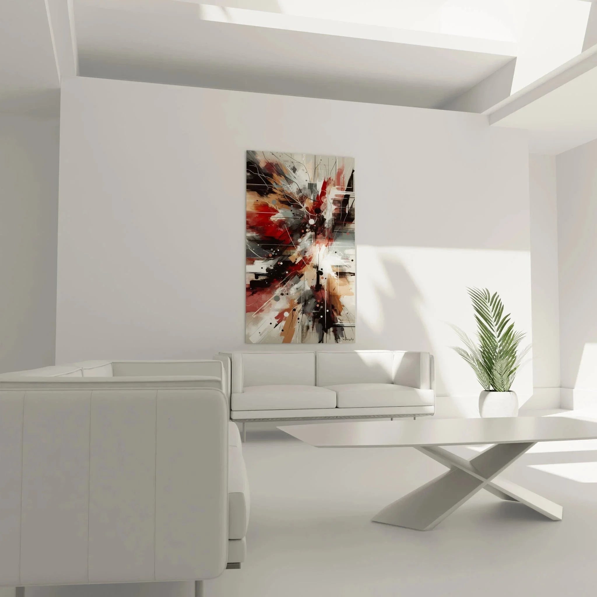 Nahaufnahme abstrakte Malerei Explosion - Details der Pinselstriche und Farbtexturen