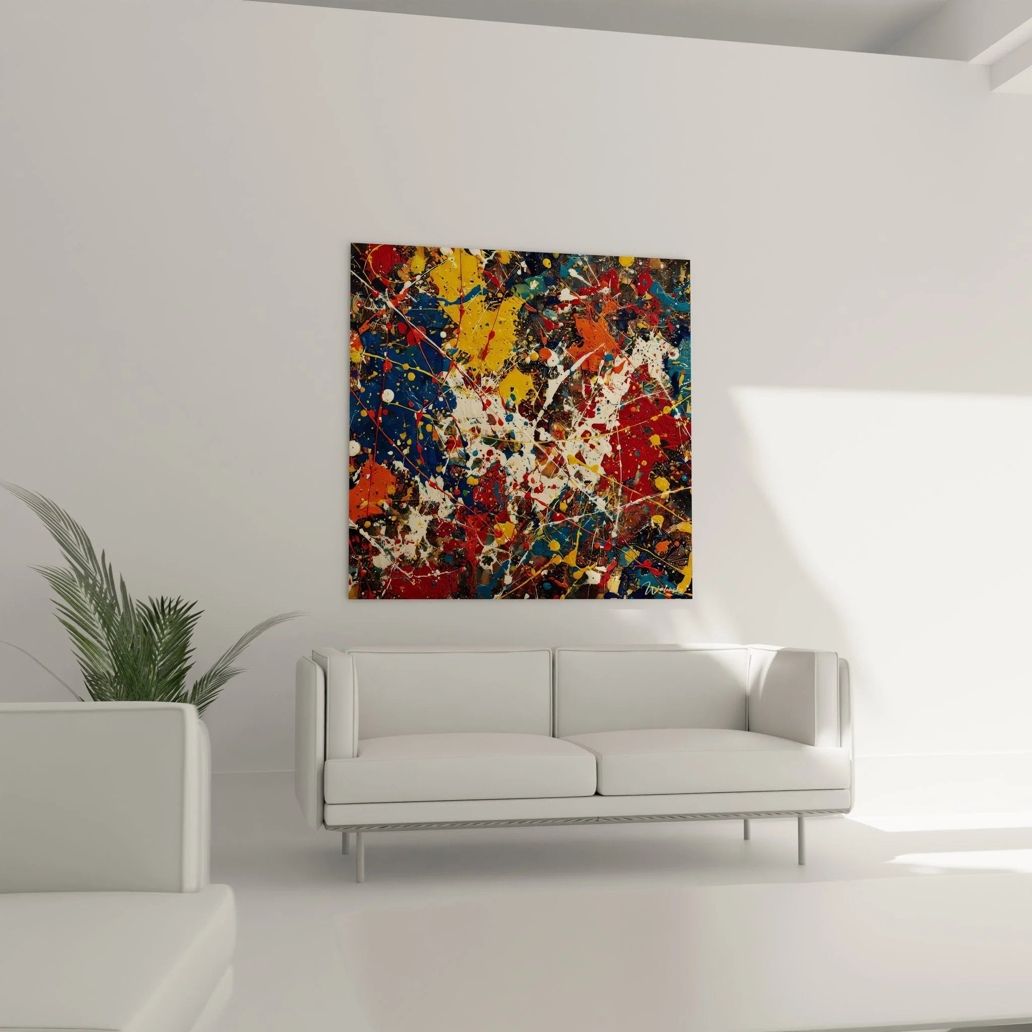 Nahaufnahme Wandbild abstrakte Malerei mit Details der Farbschichten und Pinselstriche