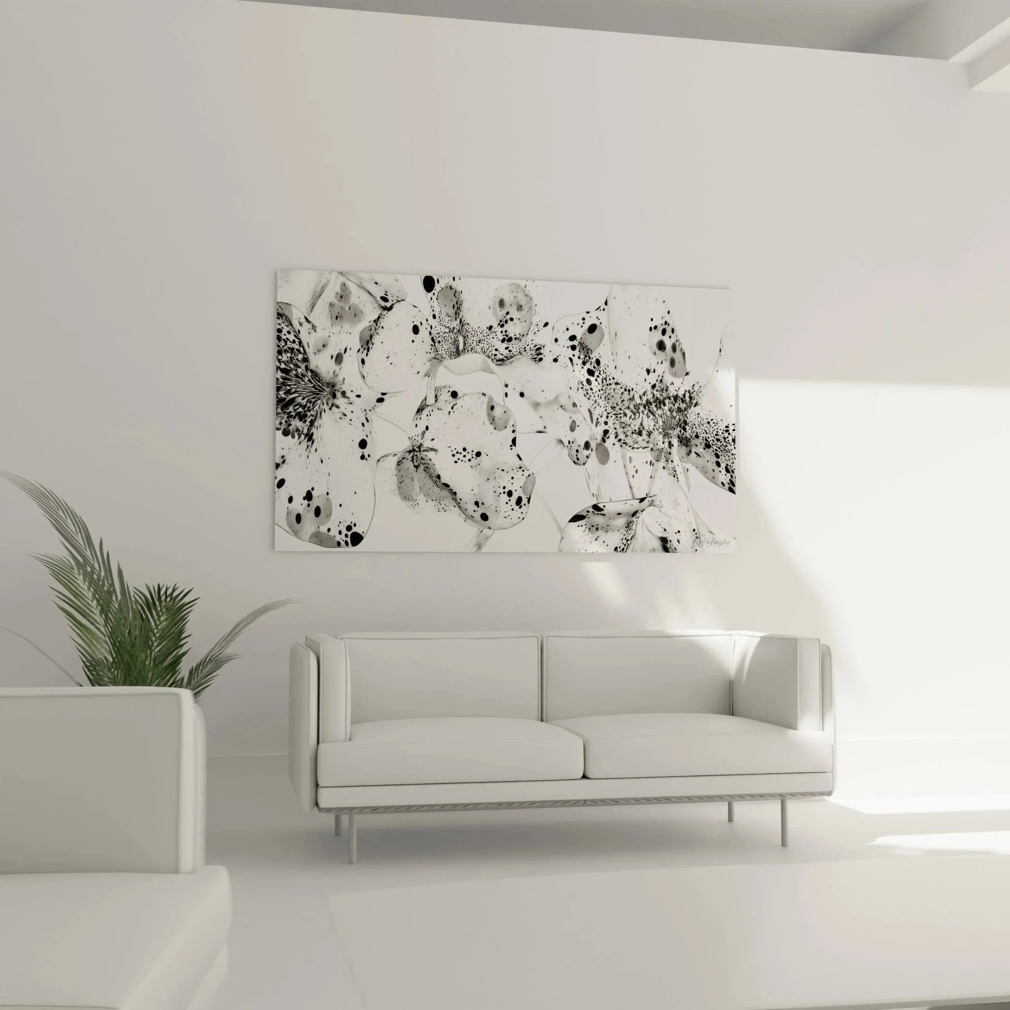 Nahaufnahme Wandbild Lilien Dalmatiner-Optik, detaillierte Tupfen auf Blütenblättern