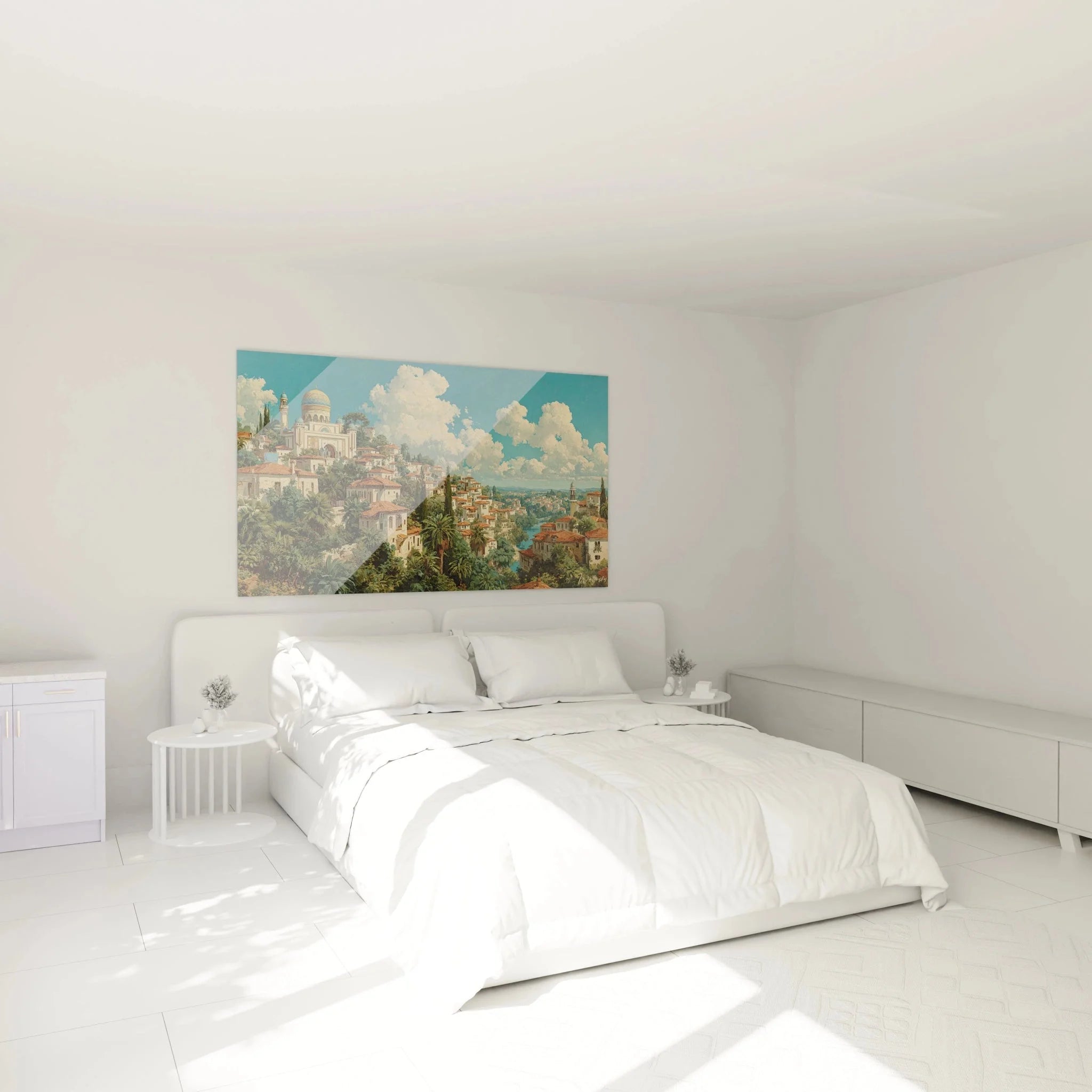 Orientalismus Wandbild maurische Stadtansicht als Schlafzimmer Dekoration mit orientalischen Motiven