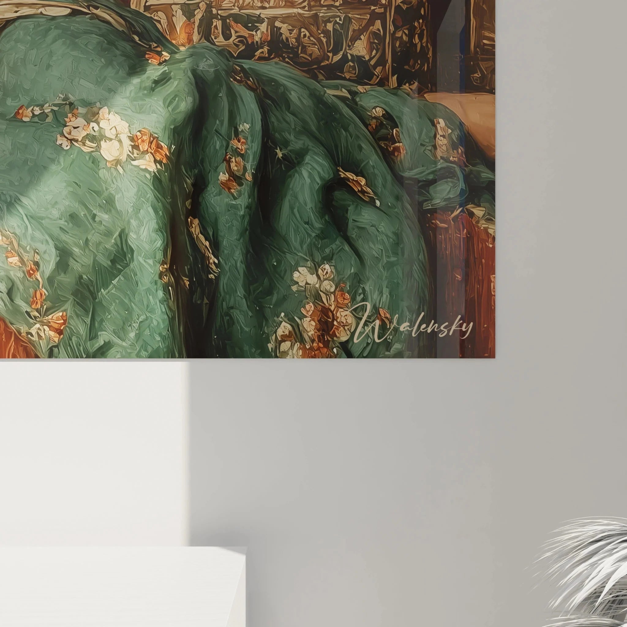 Gesamtansicht Wandbild orientalische Palastszene mit ruhender Schönheit in prachtvoller orientalischer Einrichtung