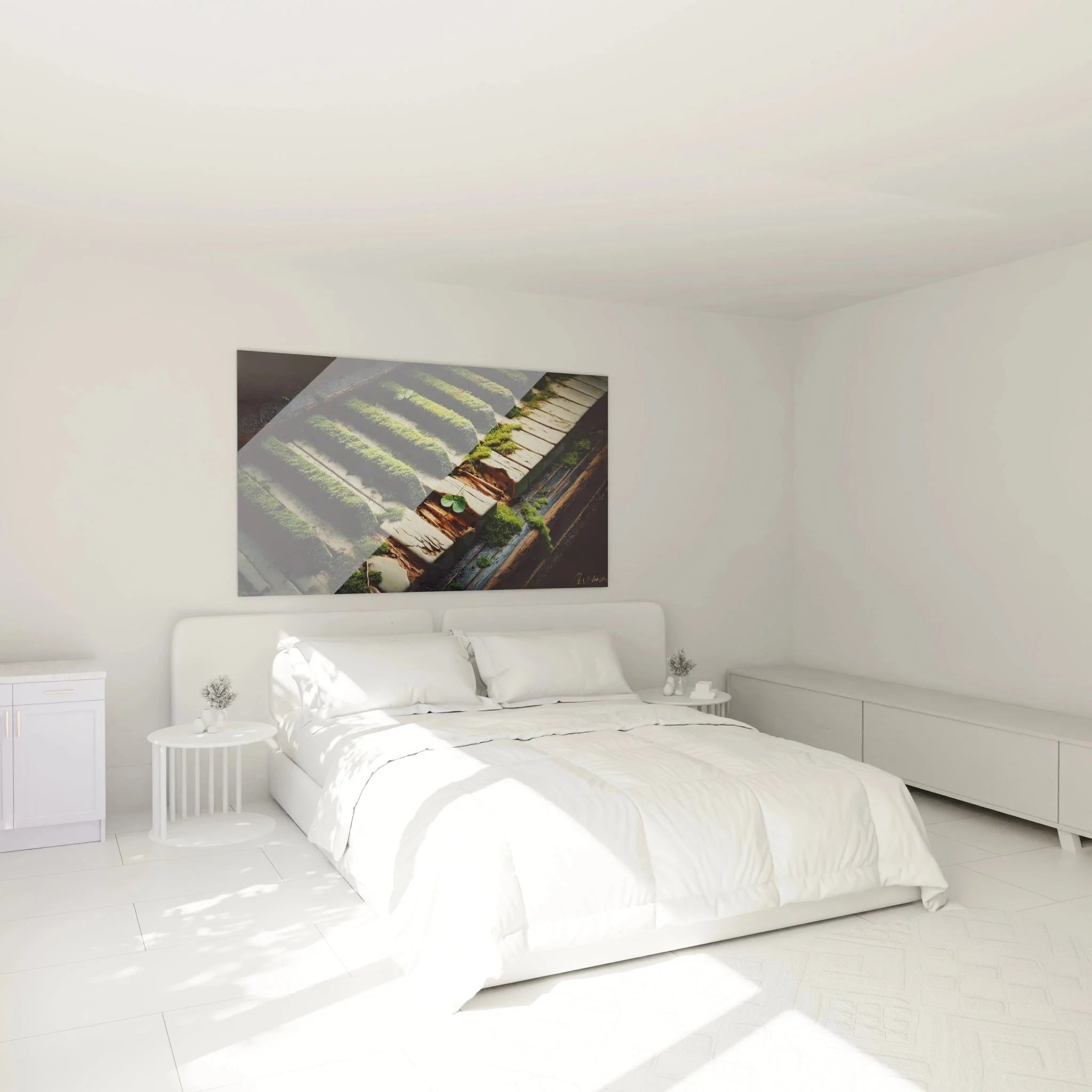 Piano Moos Wandbild in modernem Schlafzimmer - Edition Musik Wanddekoration