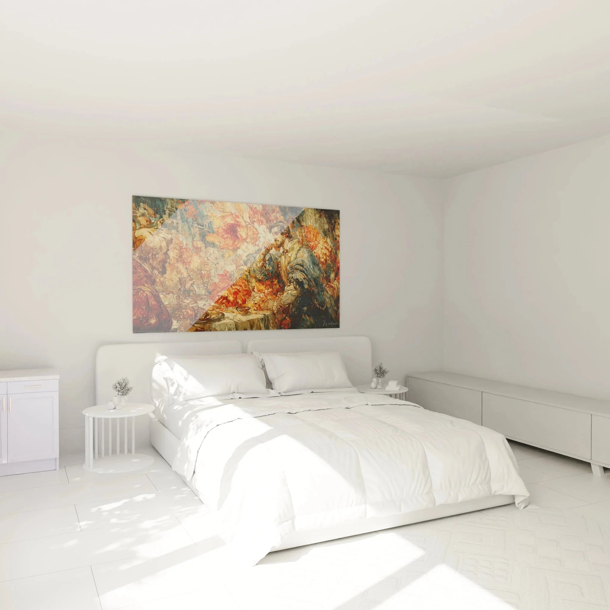 Renaissance Wandbild Festmahl im Schlafzimmer als elegante Wanddekoration mit klassischen Motiven