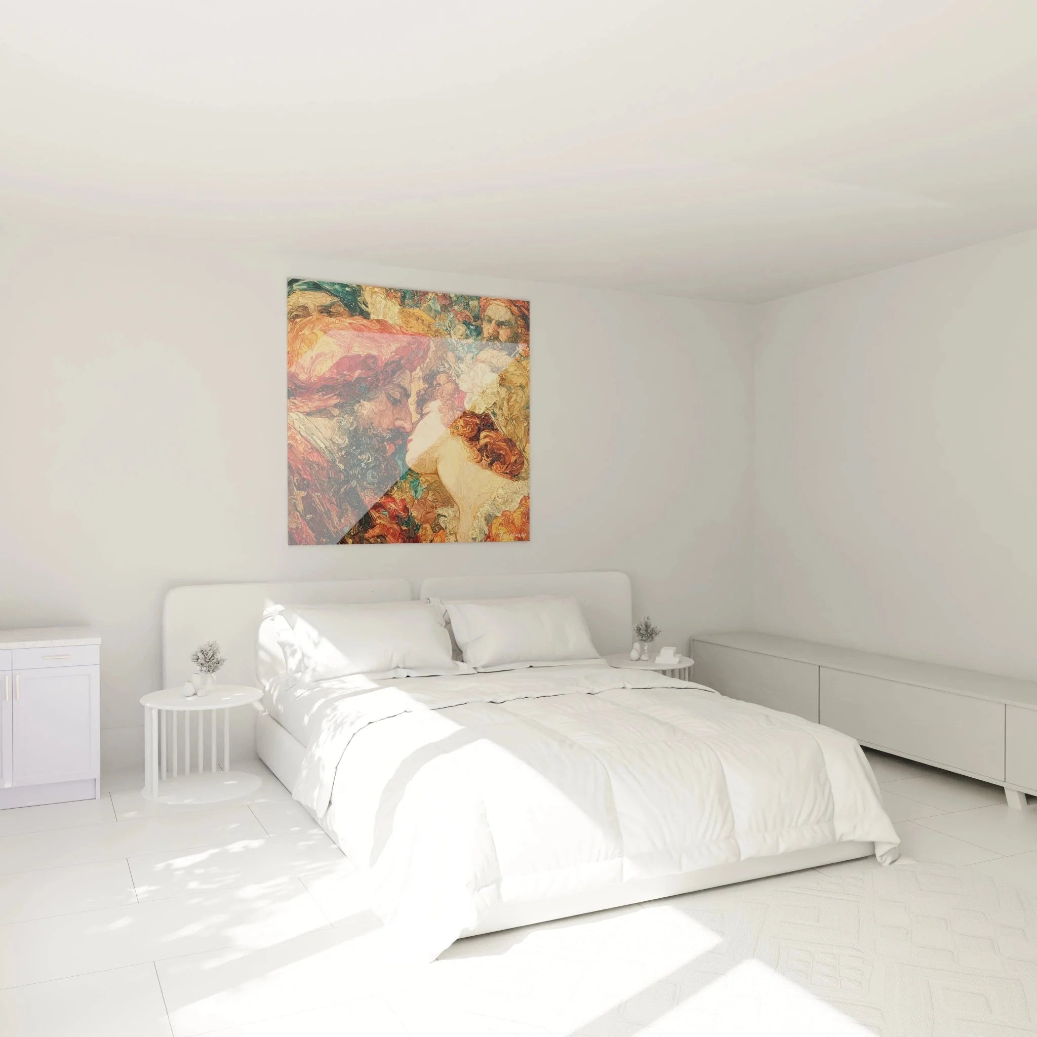 Renaissance Wandbild mythologische Szene als elegante Schlafzimmer Dekoration mit warmer Farbgebung