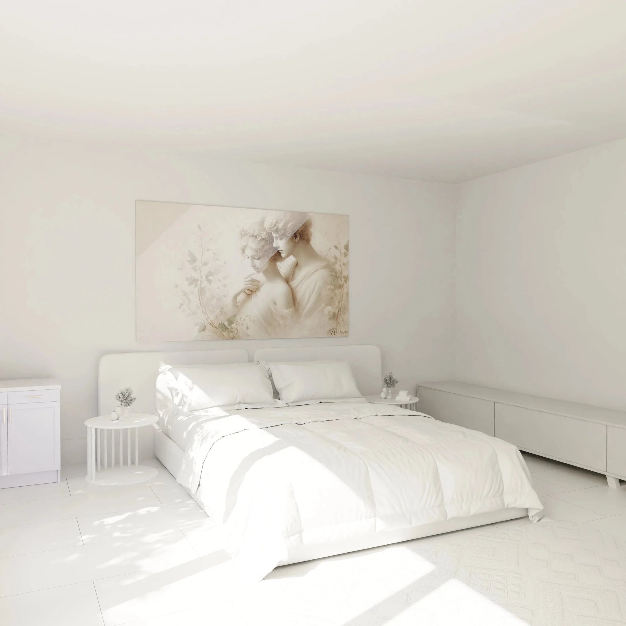 Romantisches Wandbild Liebespaar Schlafzimmer Ambiente vintage Dekoration Leinwand