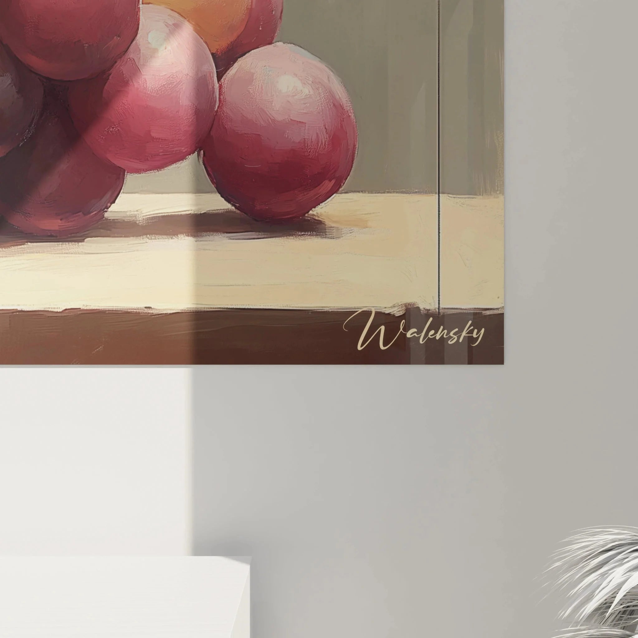 Gesamtansicht Stillleben Wandbild Trauben - Klassische Früchte Kunst für moderne Wohnräume