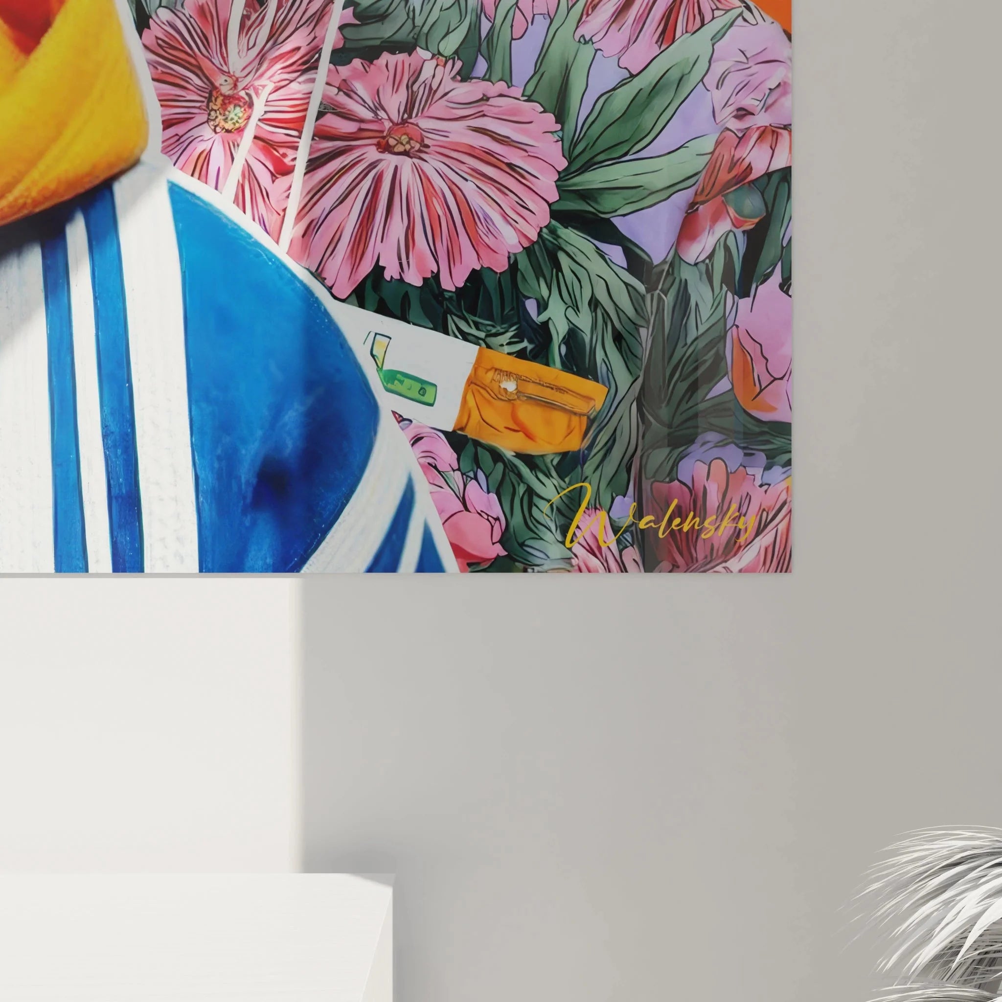 Gesamtansicht Wandbild Streetwear Fashion Triptychon - komplette urbane Wanddekoration im Überblick