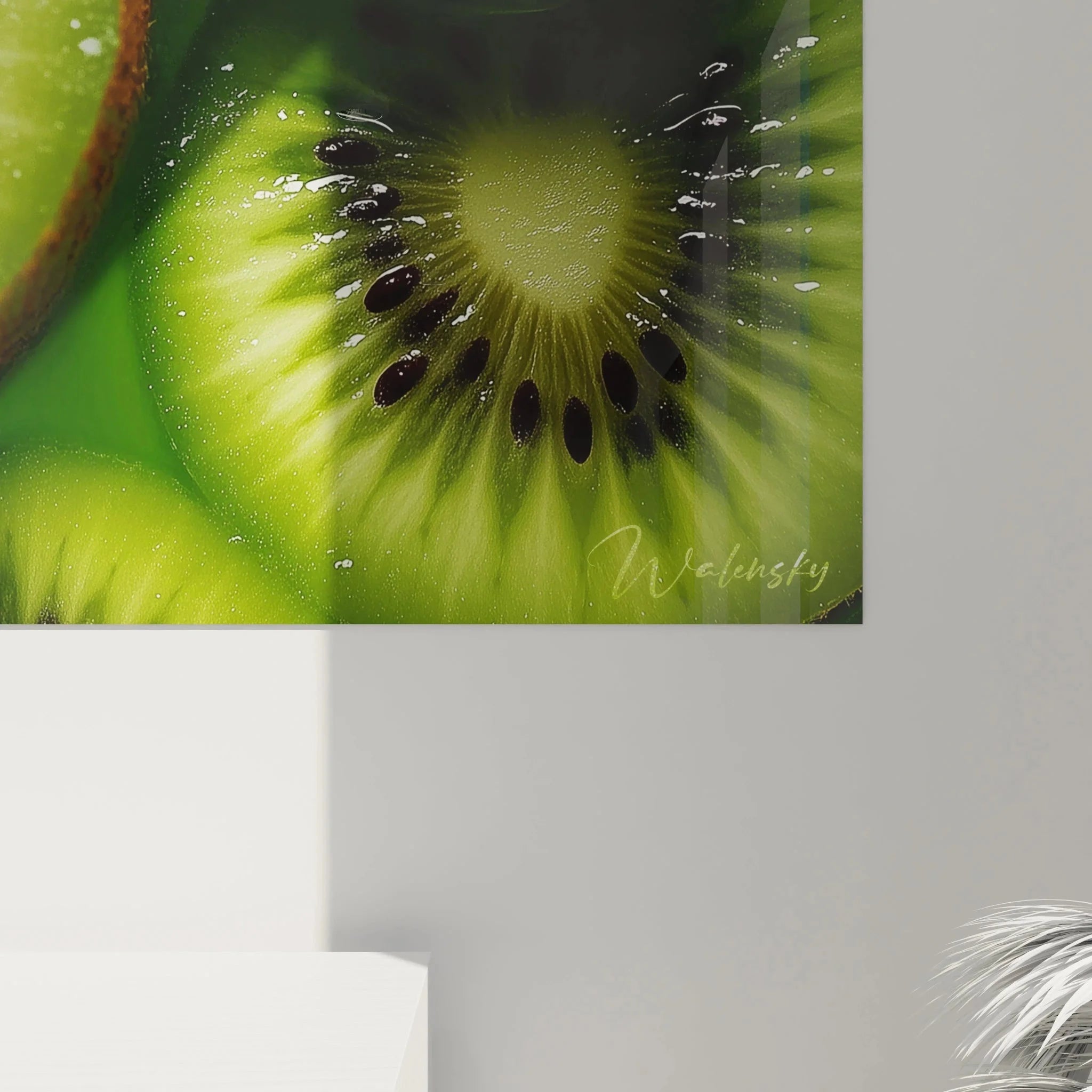Übersicht Wandbild Kiwi XXL - mehrere frische Kiwi-Scheiben als moderne Food Art Wanddekoration