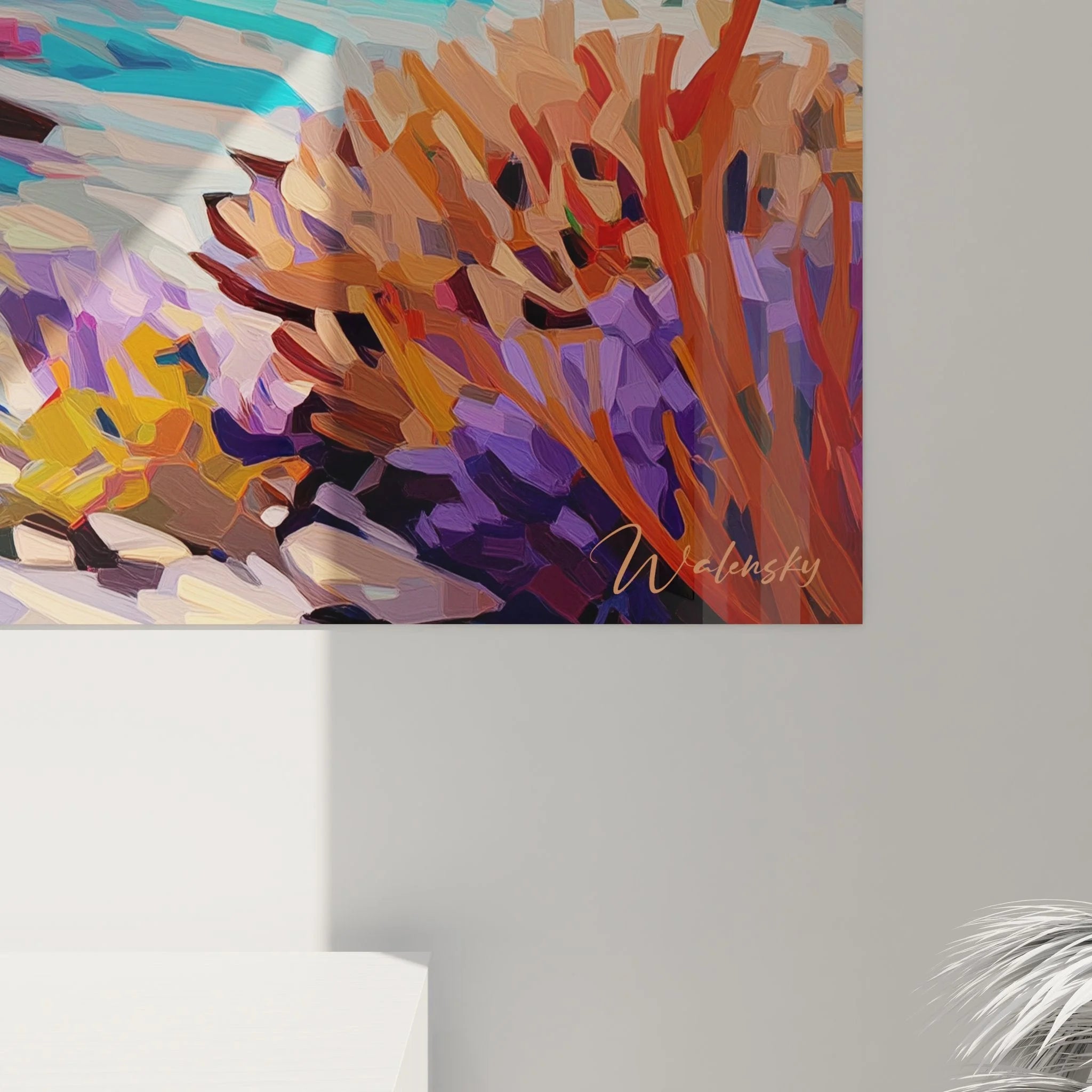 Komplette Ansicht des Unterwasserwelt Wandbildes mit tropischer Meereslandschaft