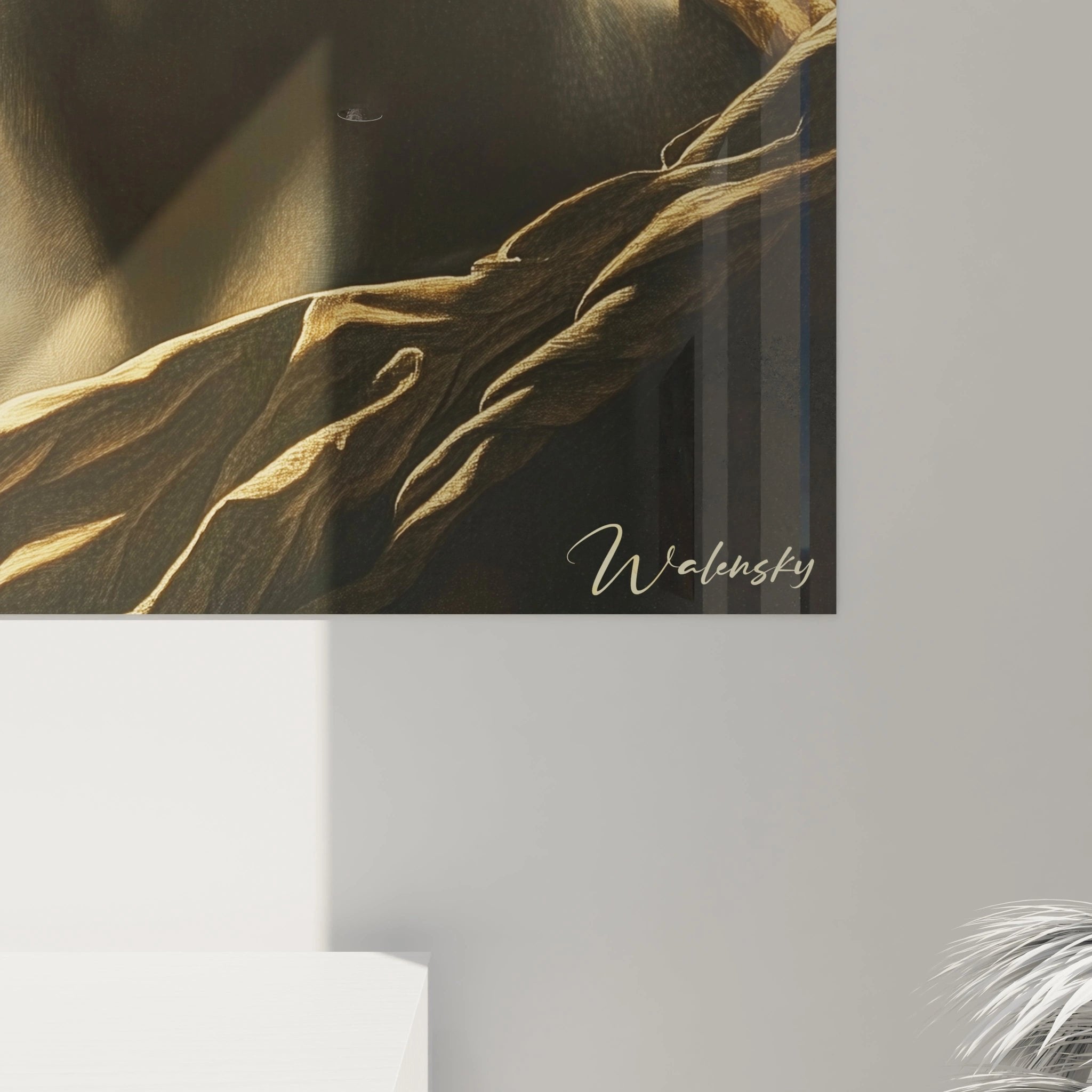 Gesamtansicht Apollo Sonnengott Wandbild mit dramatischer Beleuchtung und himmlischer Ausstrahlung