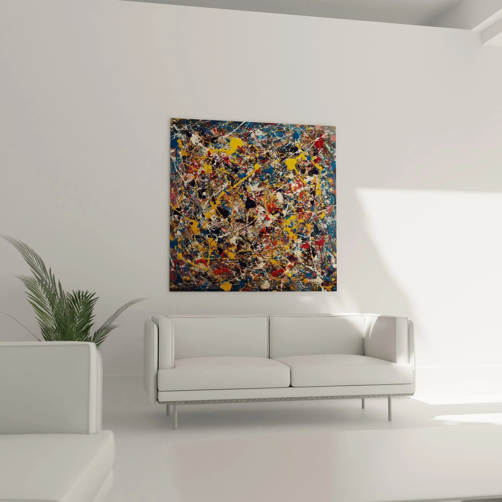 Detailaufnahme abstrakte Kunst Wandbild Farbspritzer Textur Malerei-Optik