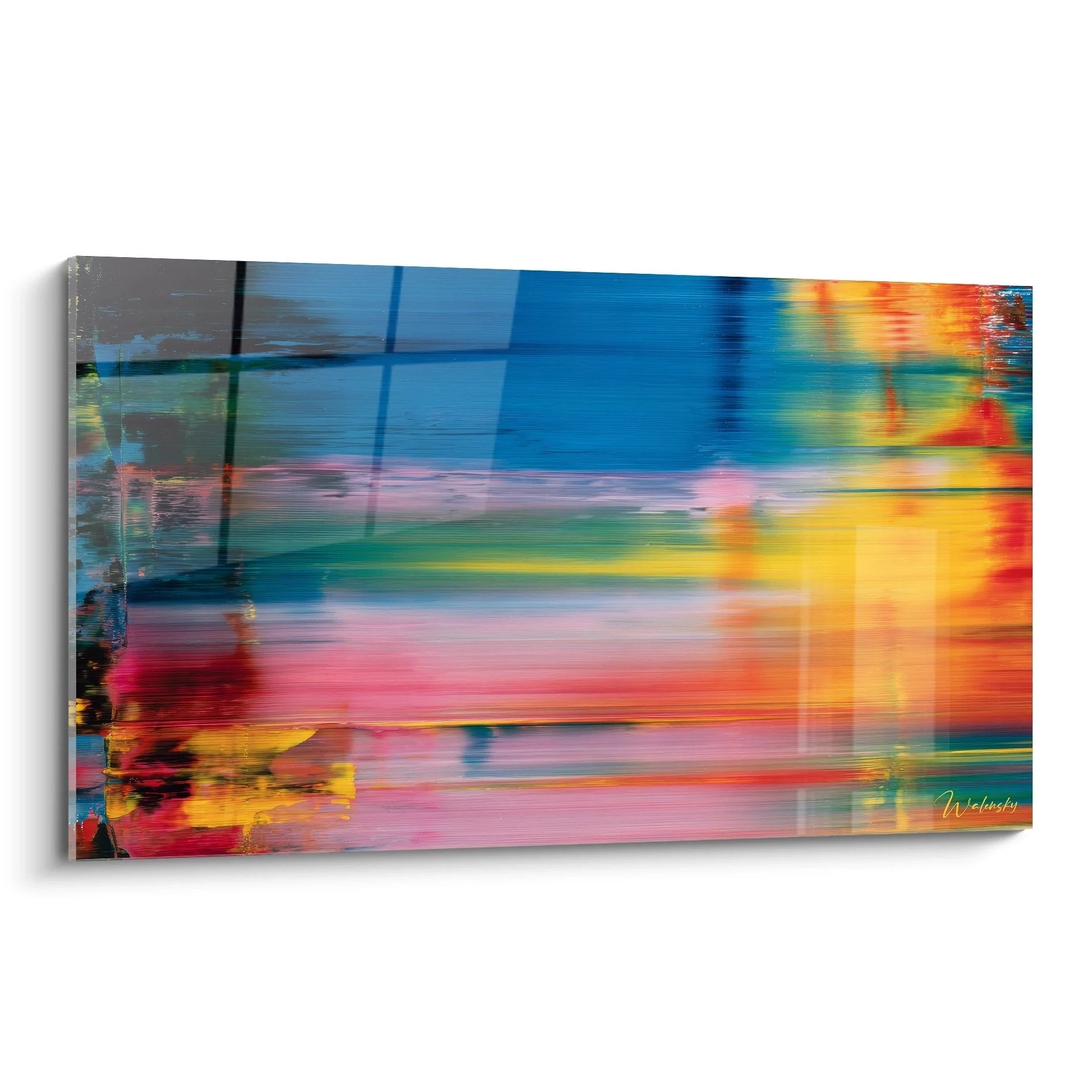 Wandbild abstrakte Bewegung Spachteltechnik mit bunten Farbverläufen und dynamischen Strukturen