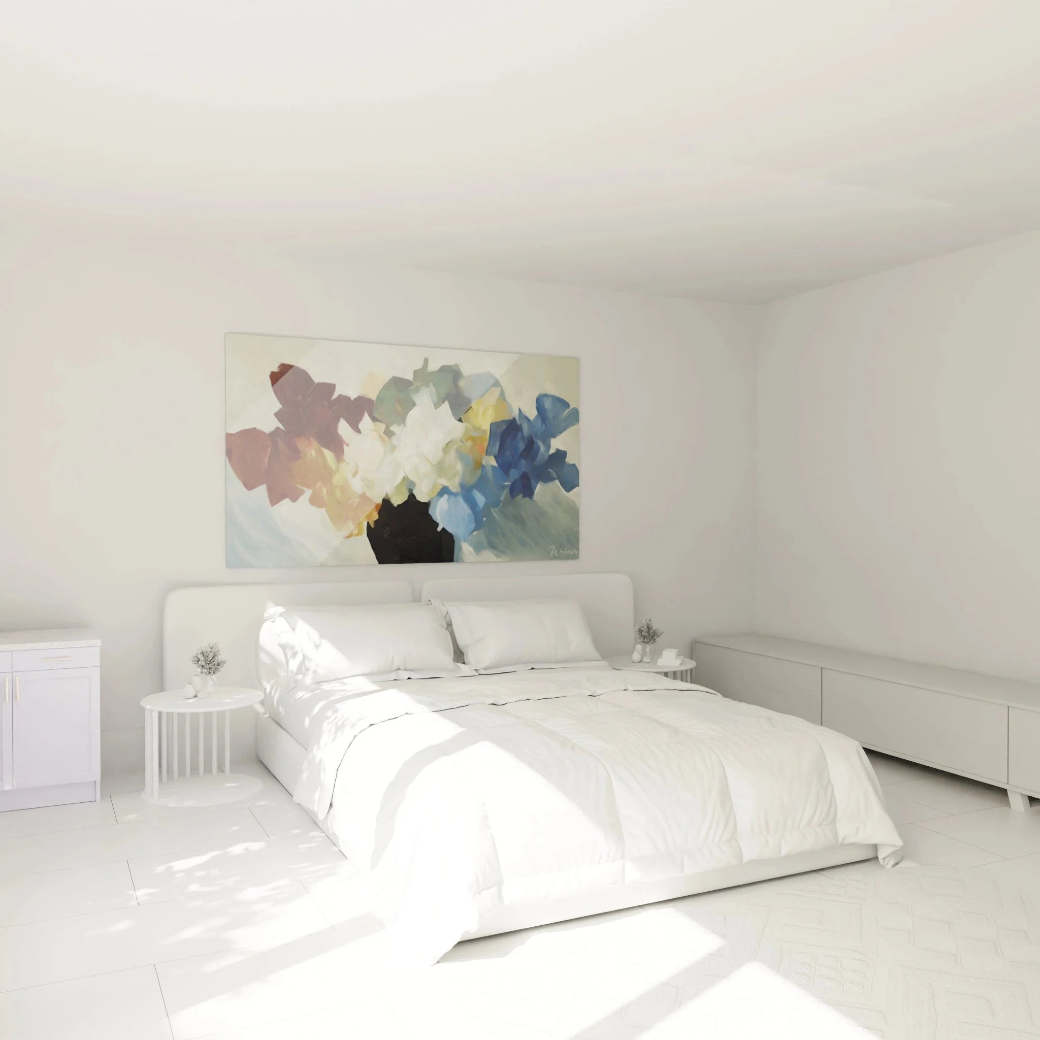 Wandbild abstrakte Blumen im Schlafzimmer - moderne Wanddekoration Edition Dadaismus