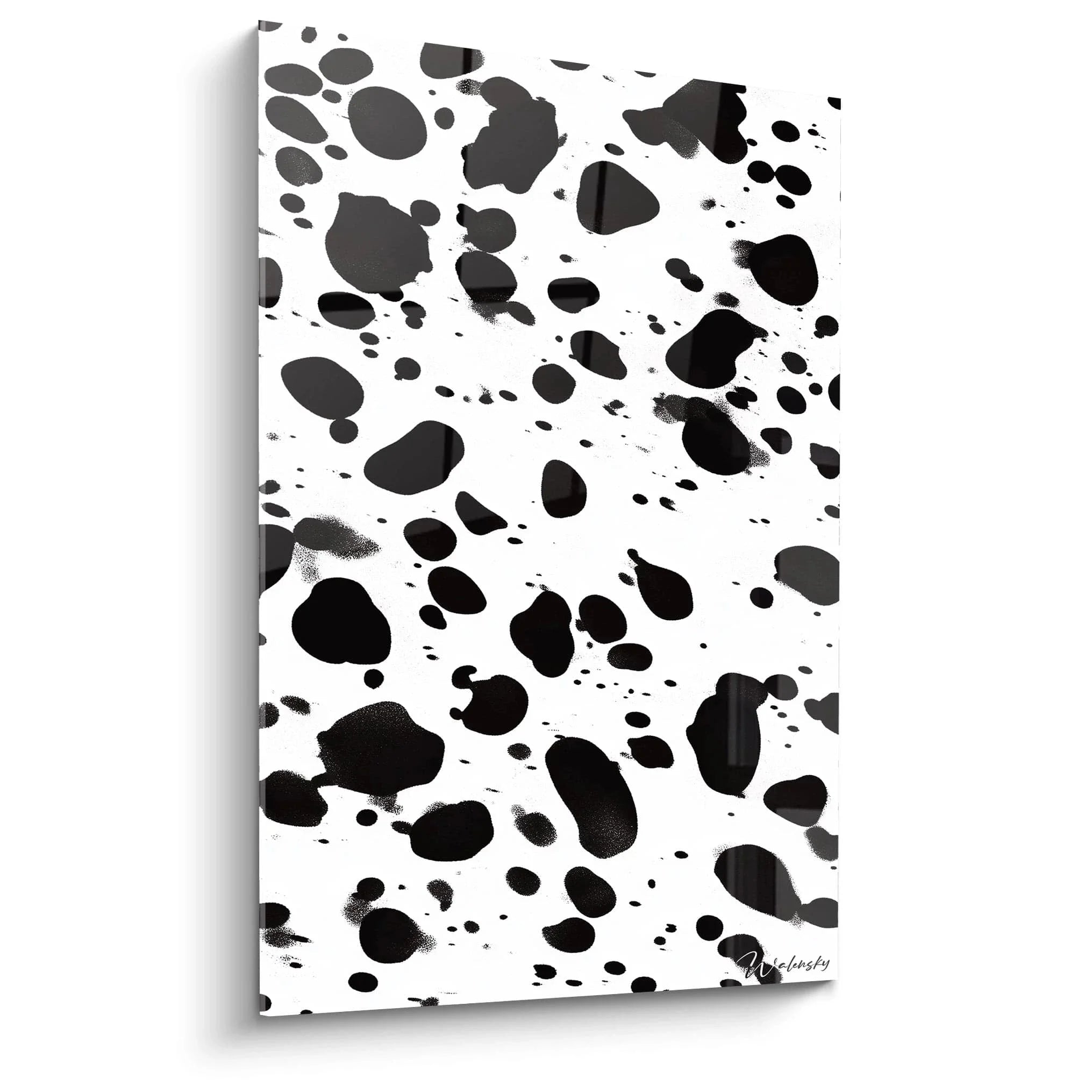 Wandbild abstrakte schwarze Flecken Dalmatiner Muster schwarz weiß moderne Wanddekoration