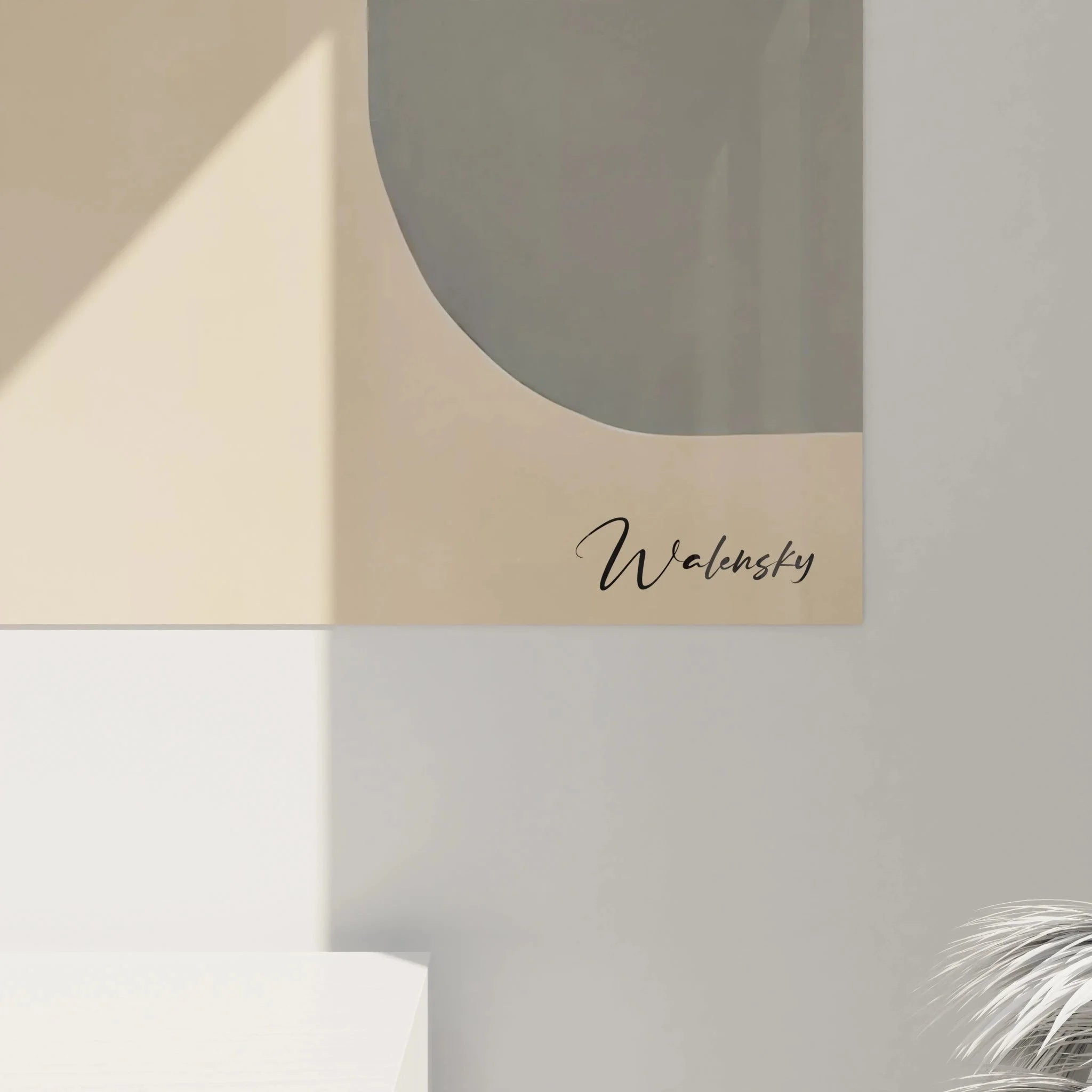 Gesamtansicht Wandbild Abstrakte Geometrie kubistischer Stil moderne Wandkunst Raumwirkung