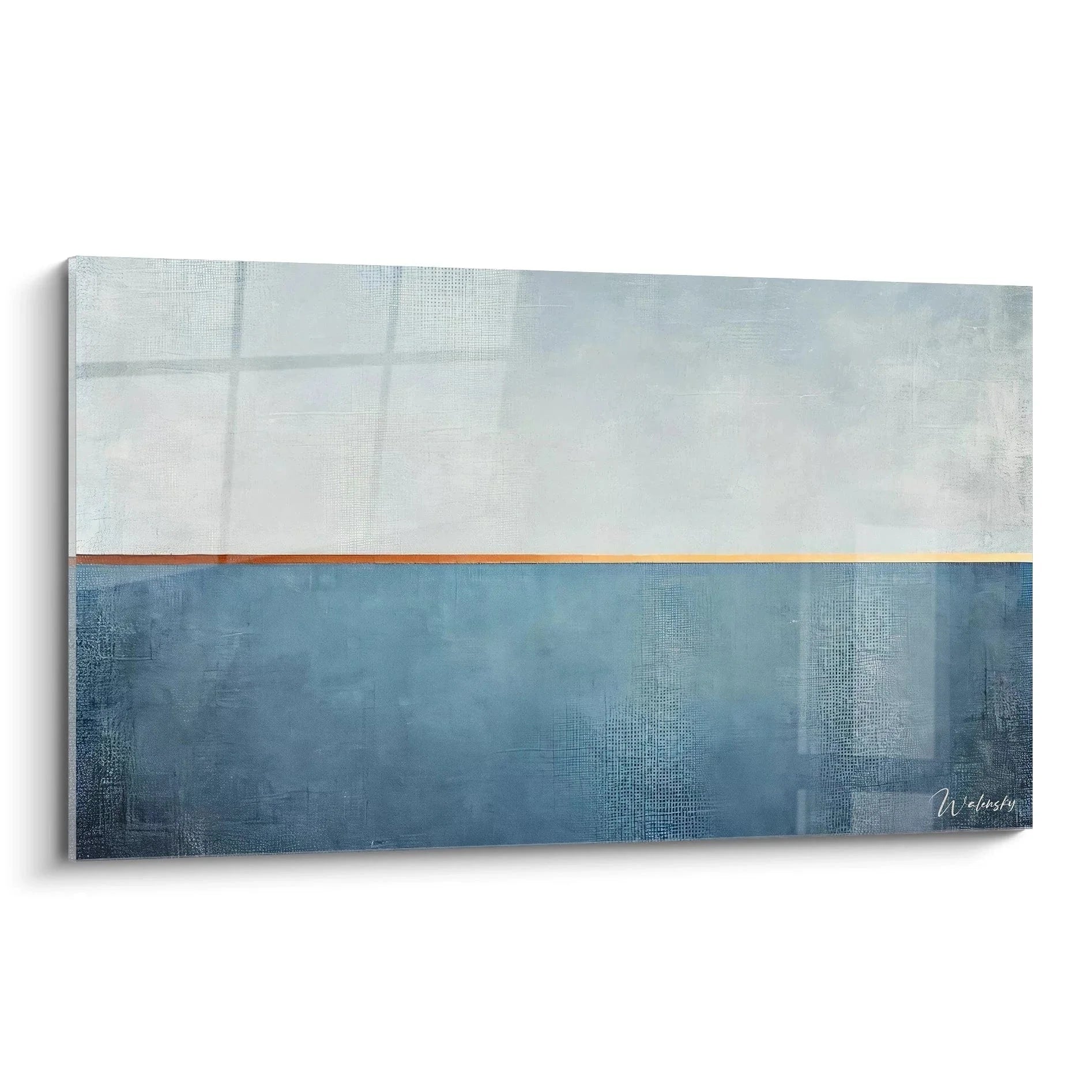 Wandbild abstrakte Komposition Blau Grau mit geometrischen Formen - Moderne Leinwandkunst XXL Format