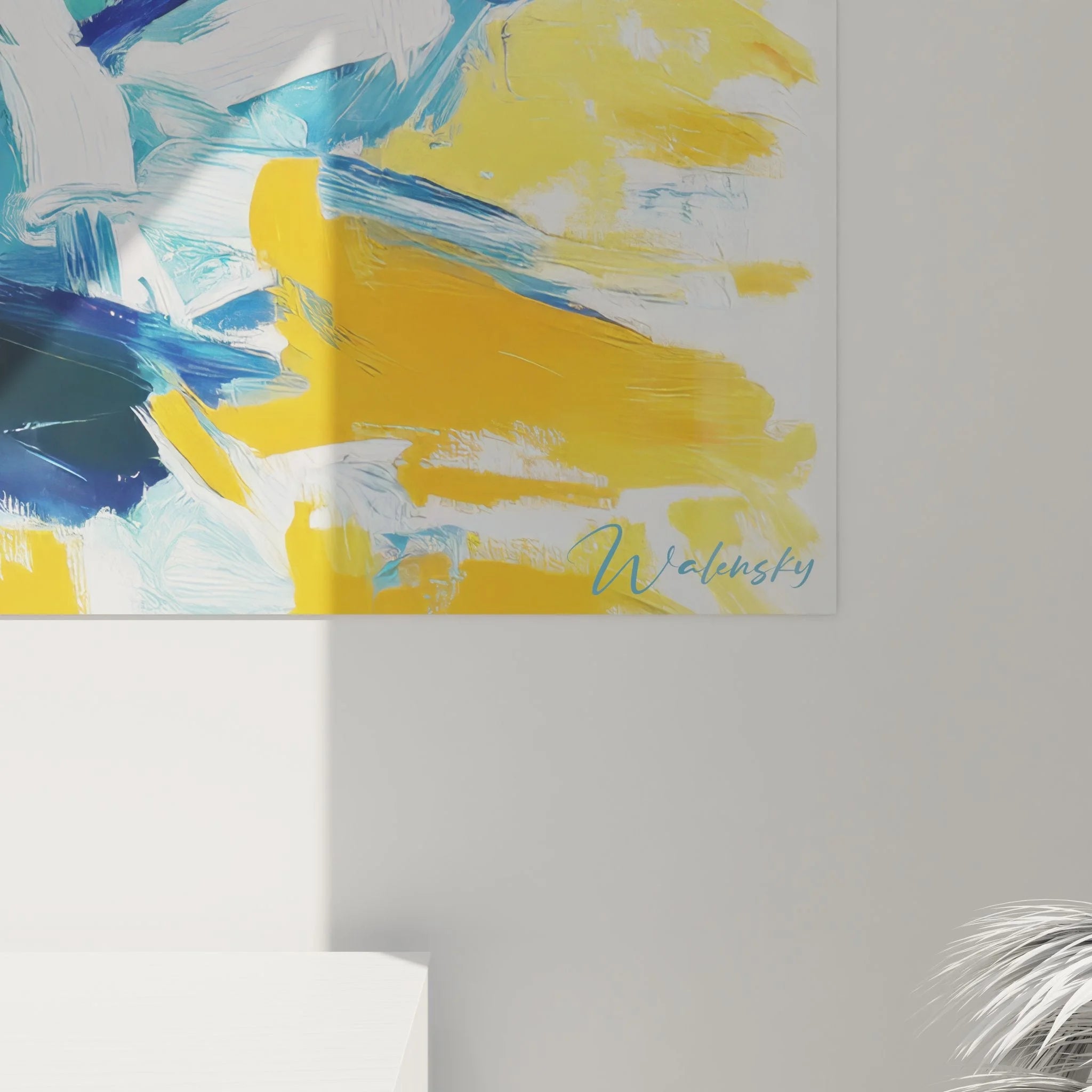 Wandbild abstrakte Komposition Gesamtansicht - farbenfrohe Malerei-Optik für Wohnräume