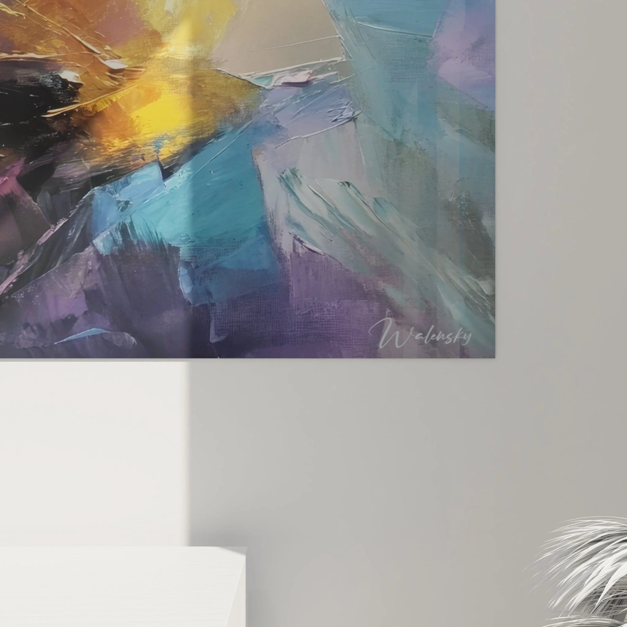 Wandbild abstrakte violette Komposition Gesamtansicht moderne Kunstdruck