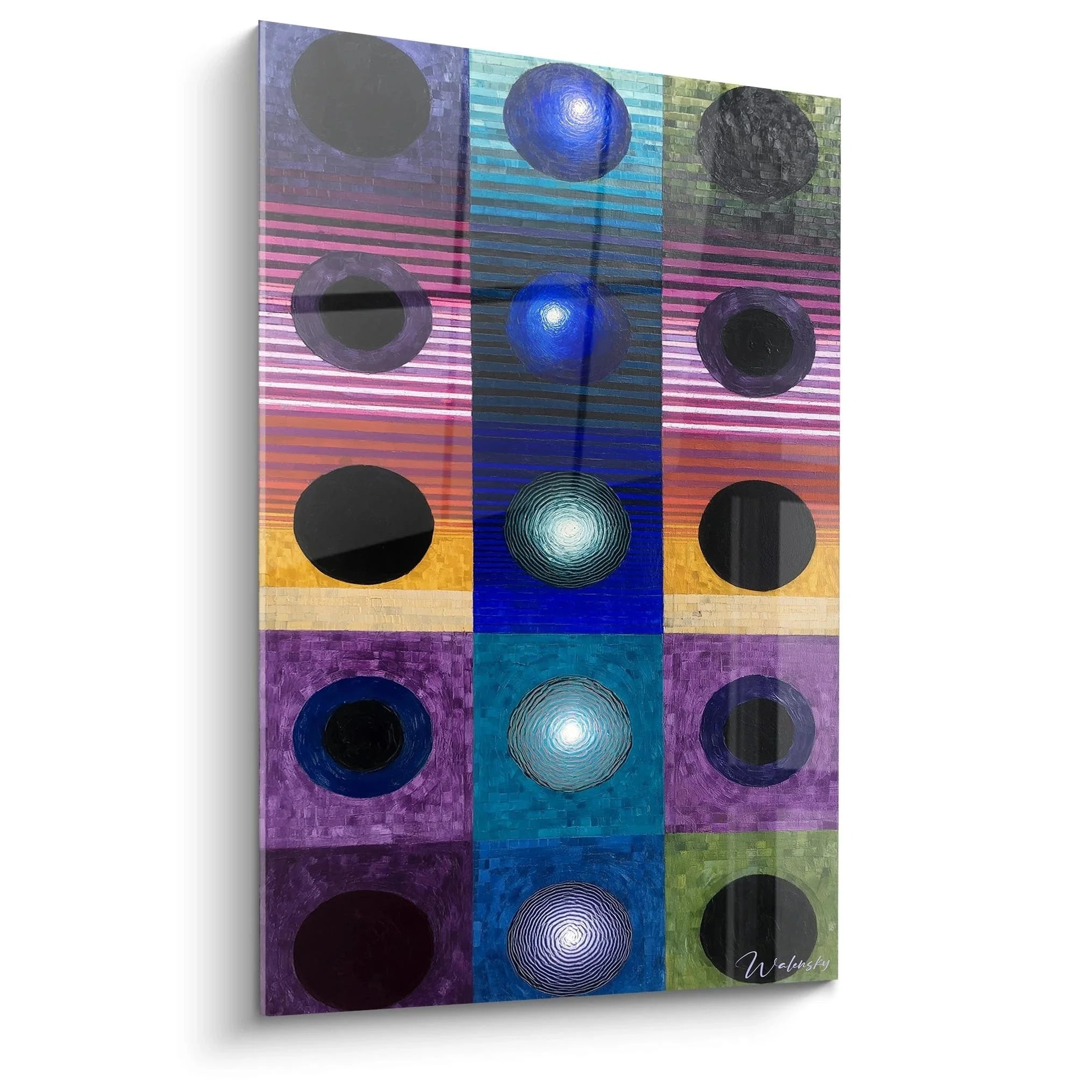 Wandbild abstrakte Kreise in bunten Farben mit geometrischen Mustern - Edition Vanitas