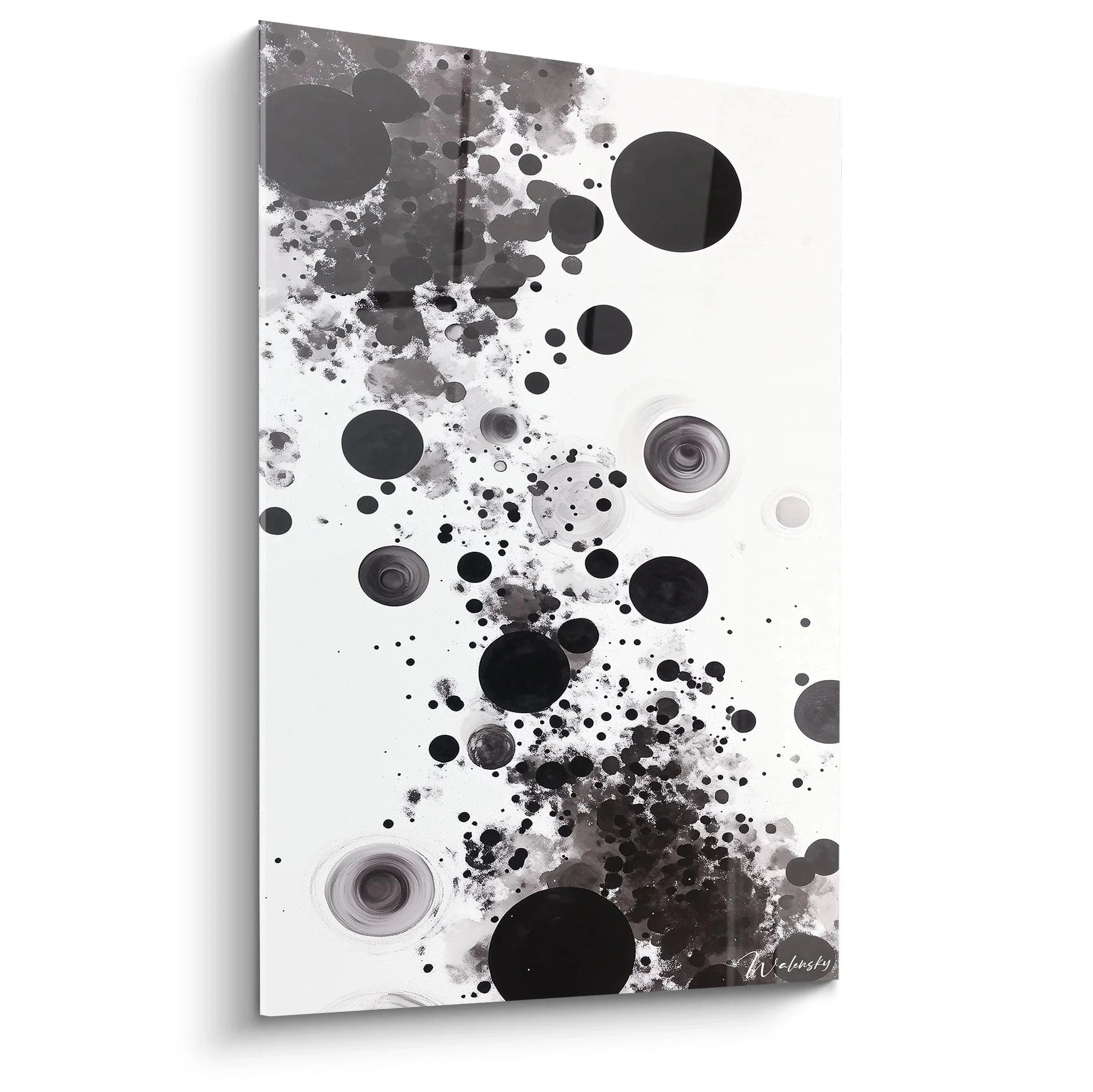 Wandbild abstrakte Kreise schwarz-weiß Dalmatiner Optik moderne Wanddekoration XXL