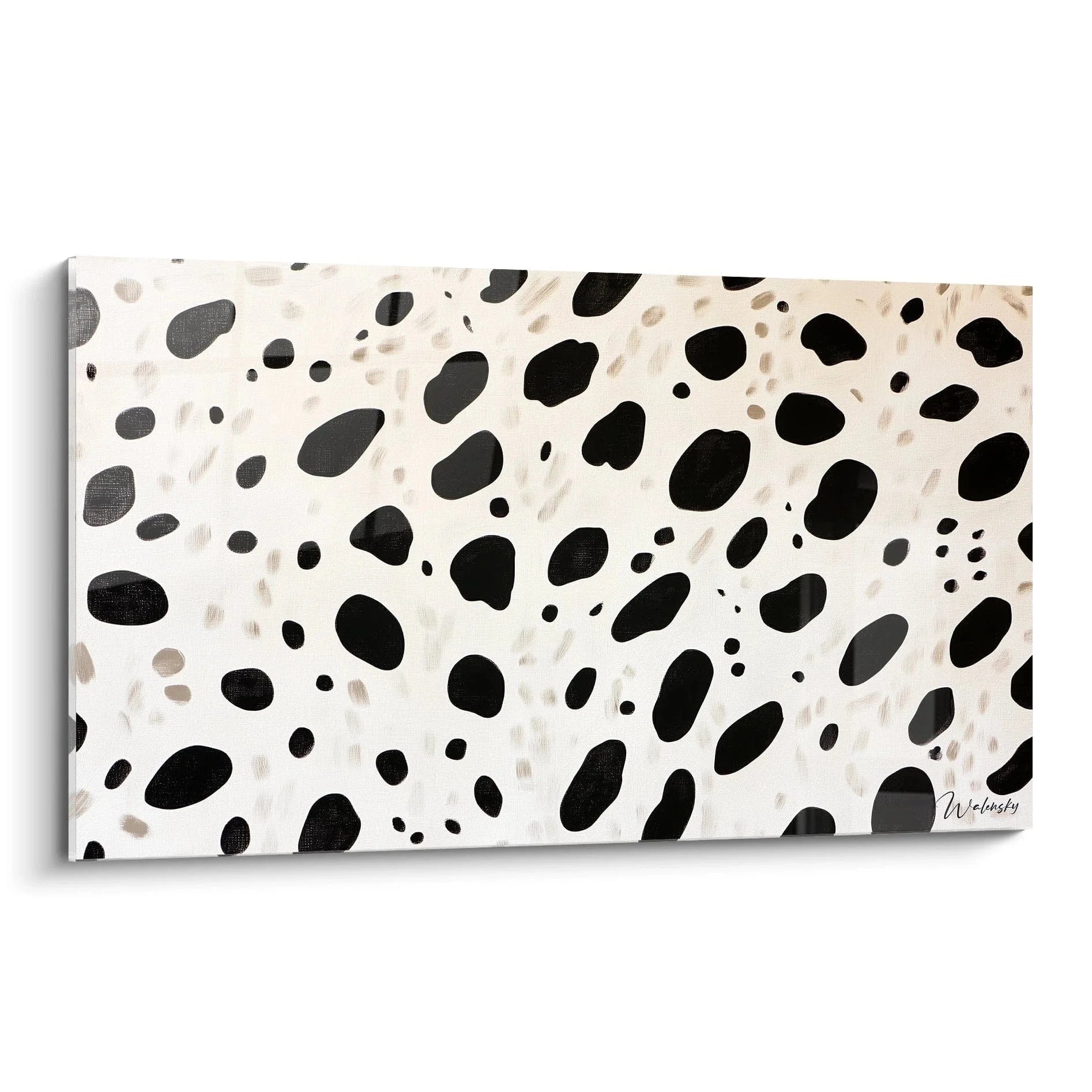 Wandbild abstrakte schwarze Punkte Dalmatiner Muster schwarz-weiß moderne Wandkunst