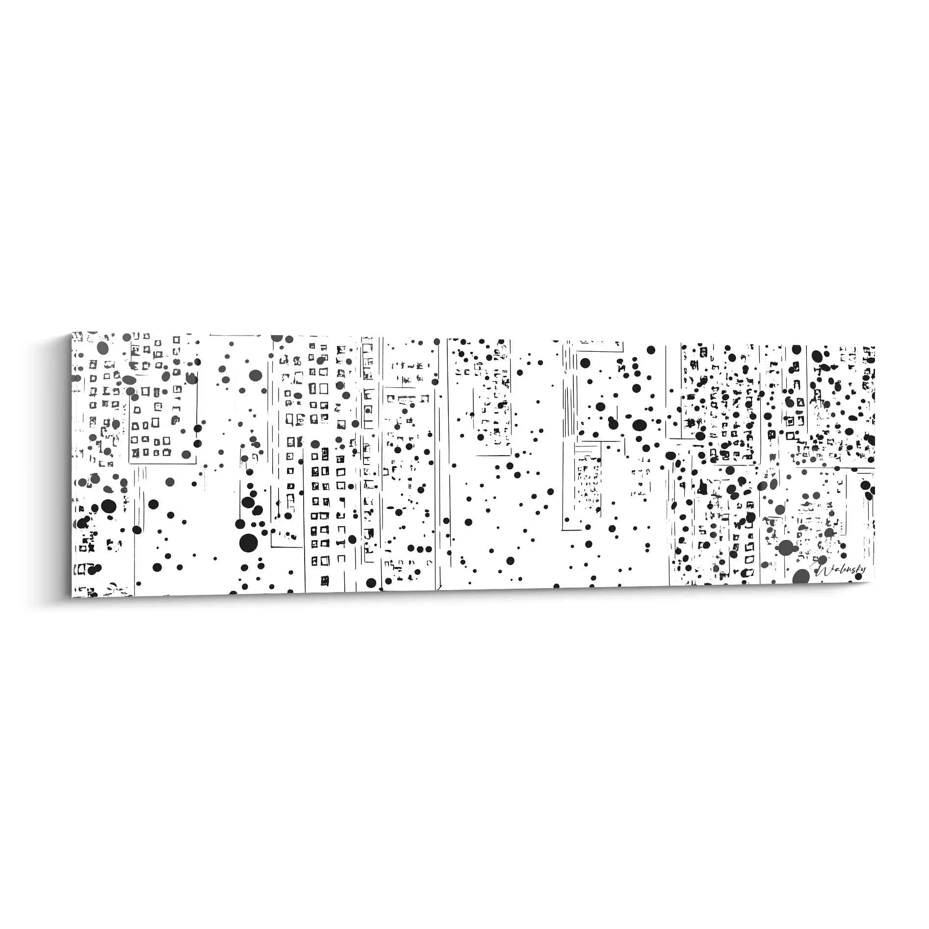 Wandbild abstrakte Punkte schwarz-weiß Dalmatiner Optik moderne Wandkunst geometrische Muster