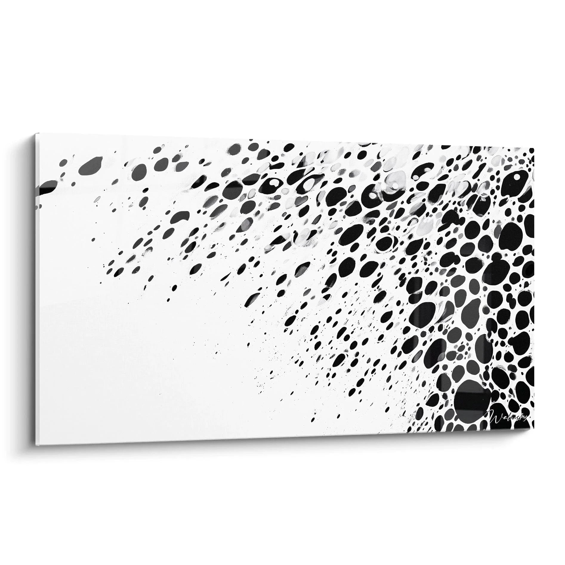 Wandbild abstrakte Punktmuster Schwarz-Weiß Dalmatiner Optik moderne Wanddekoration