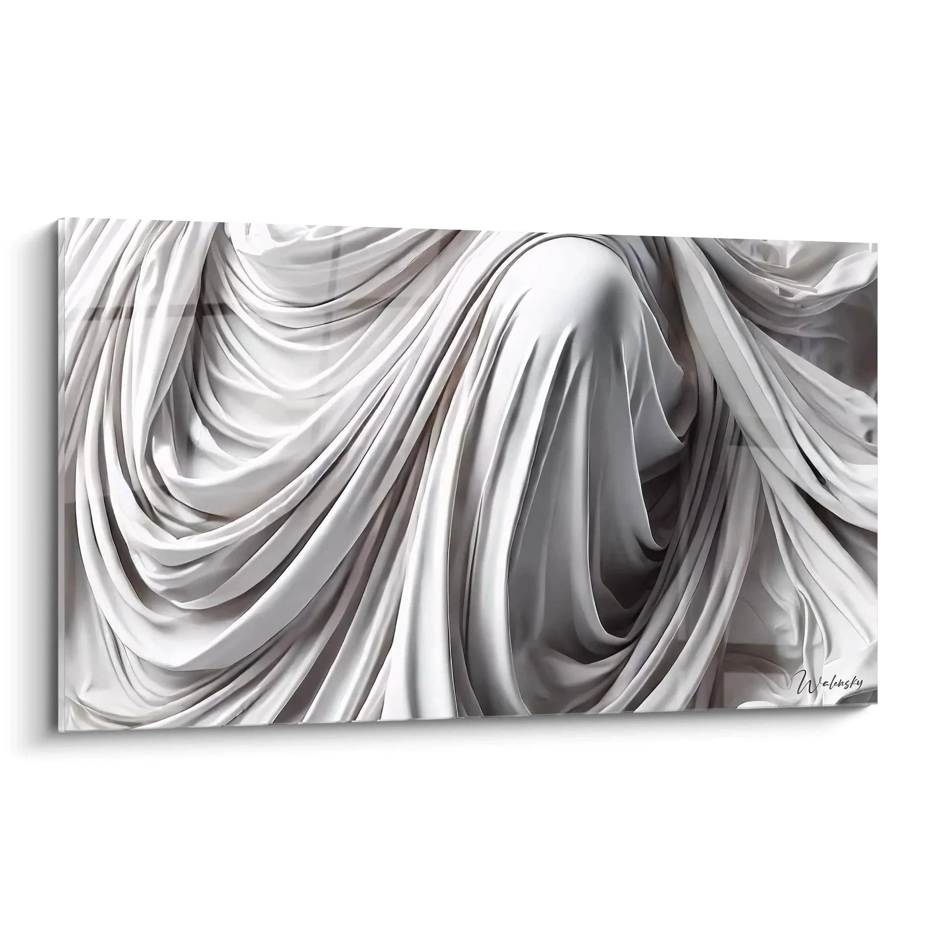 Wandbild abstrakte Stofffalten in Grautönen, minimalistisches Design mit eleganten Drapierungen