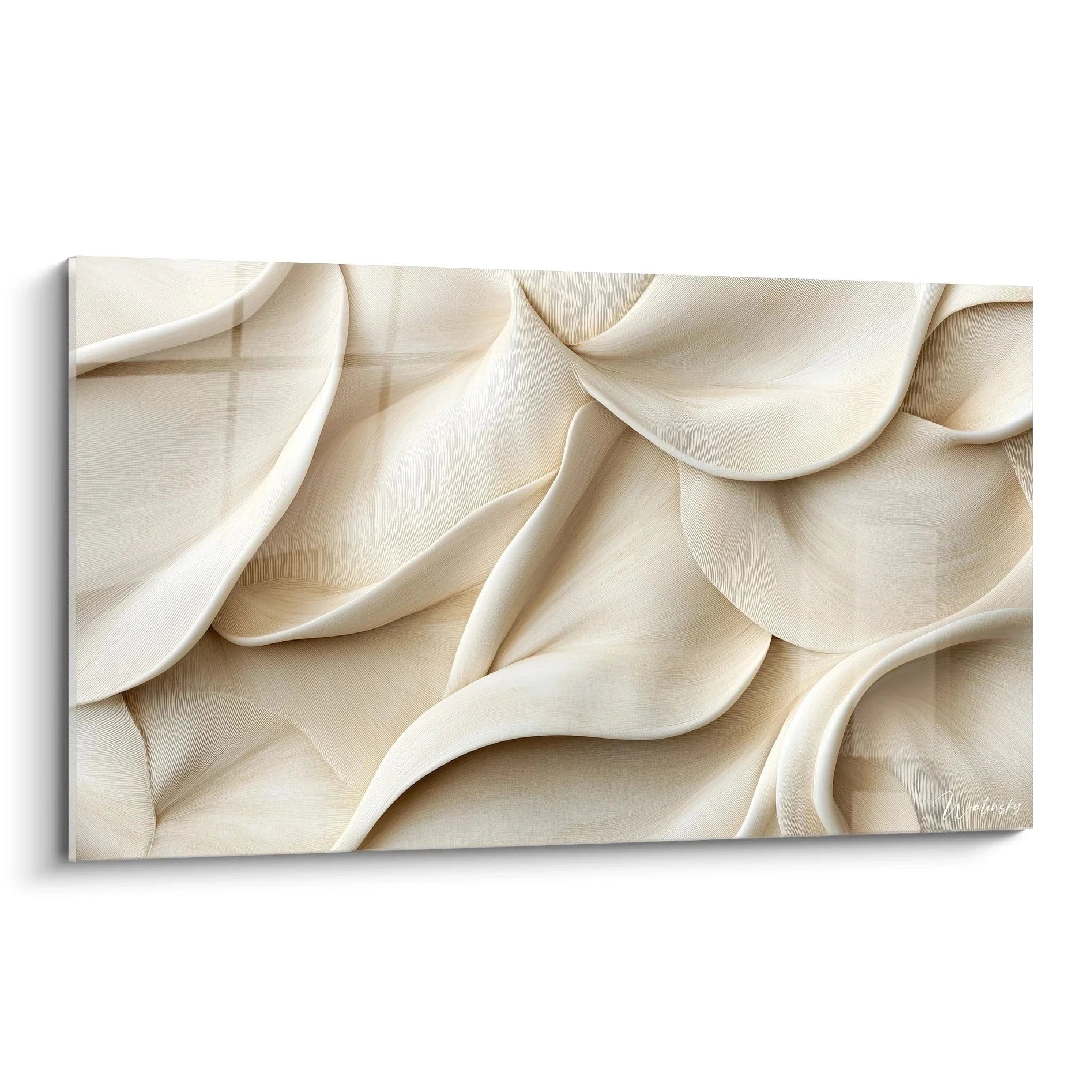 Wandbild abstrakte Wellen in Beige, moderne Textur Abstrakte Wanddekoration für Wohnräume