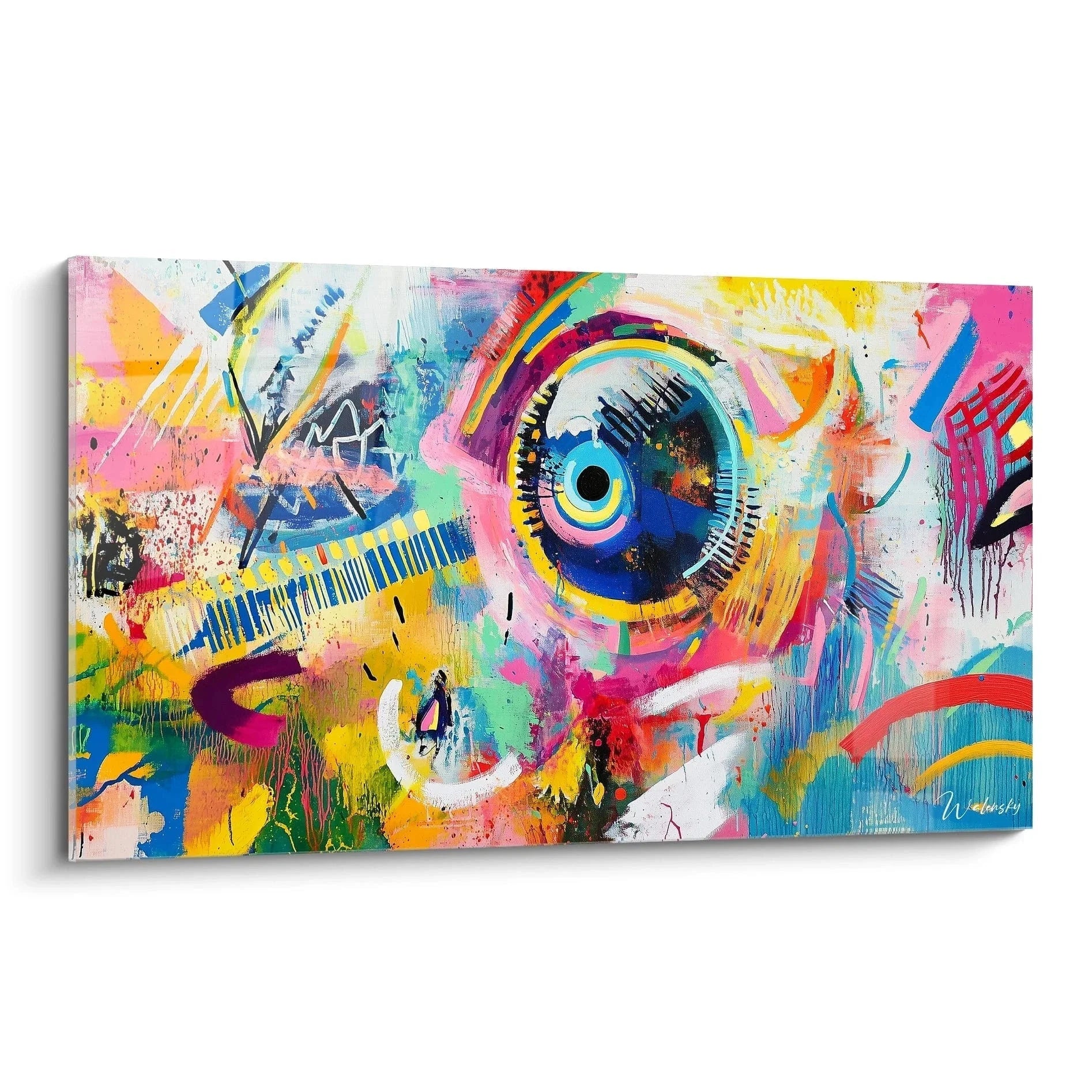 Wandbild abstraktes Auge Kandinsky Stil bunte Farben moderne Kunst Leinwand