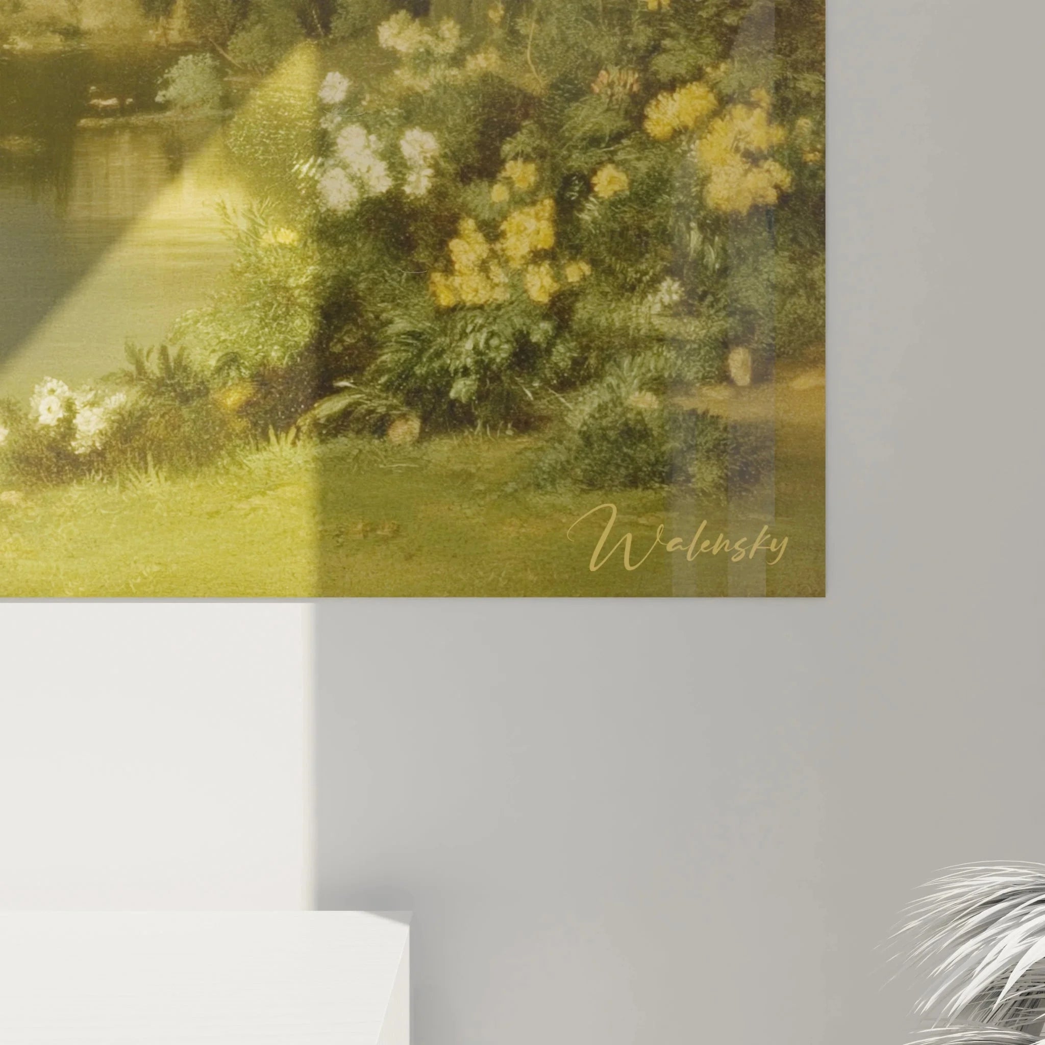 Gesamtansicht Wandbild arkadische Landschaft mit antikem Tempel für klassische Raumgestaltung