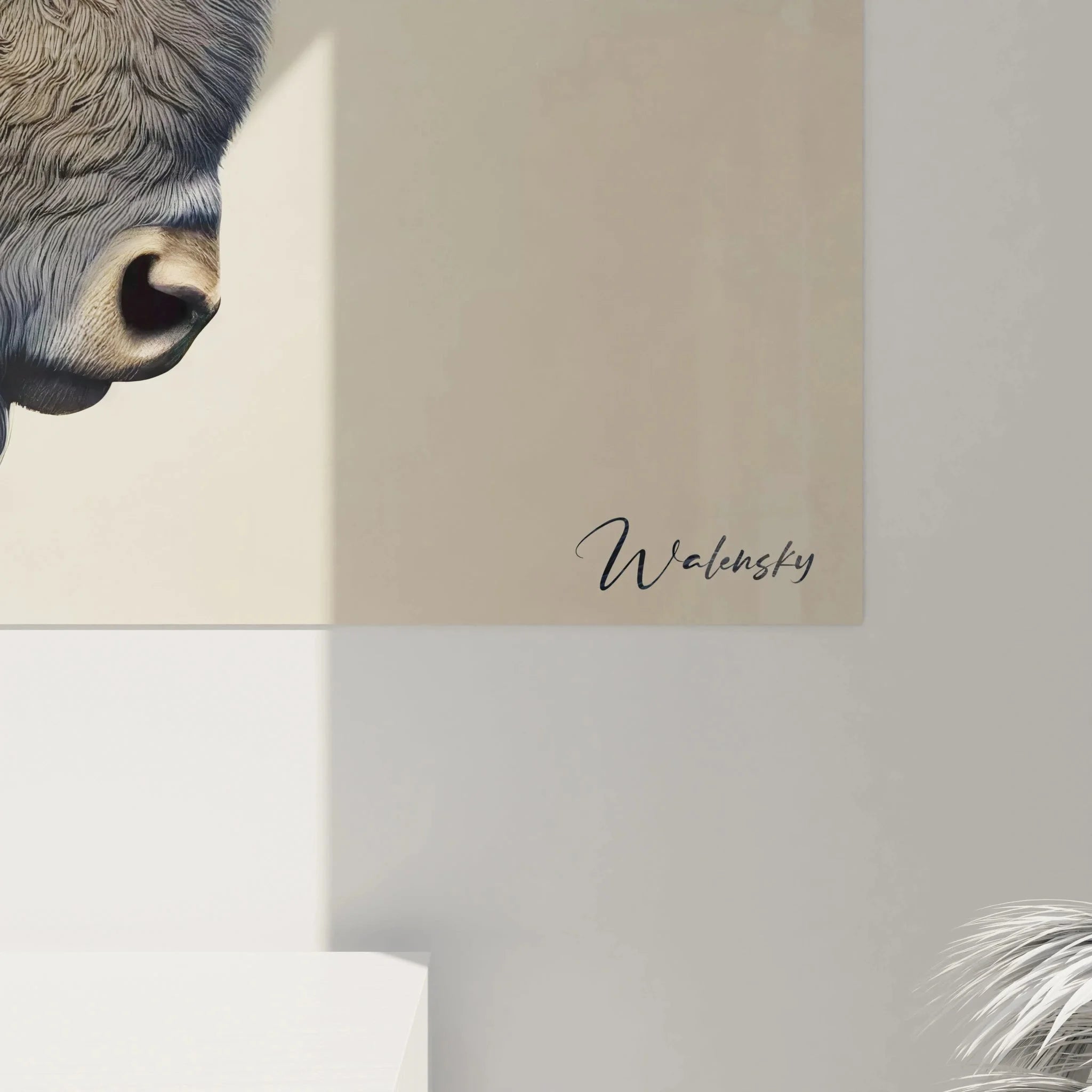 Gesamtansicht Wandbild Bison Portrait - Komplette Darstellung der majestätischen Wildtier Wandkunst XXL Format