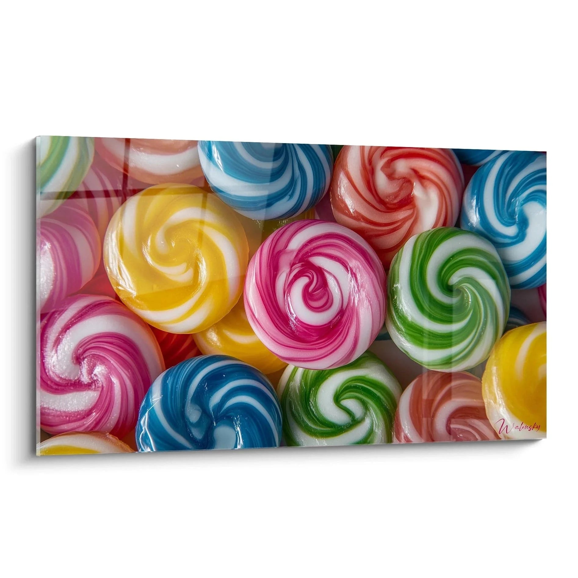 Wandbild bunte Lollipops Spiralen - Süßigkeiten Kunstdruck XXL für Küche und Wohnzimmer