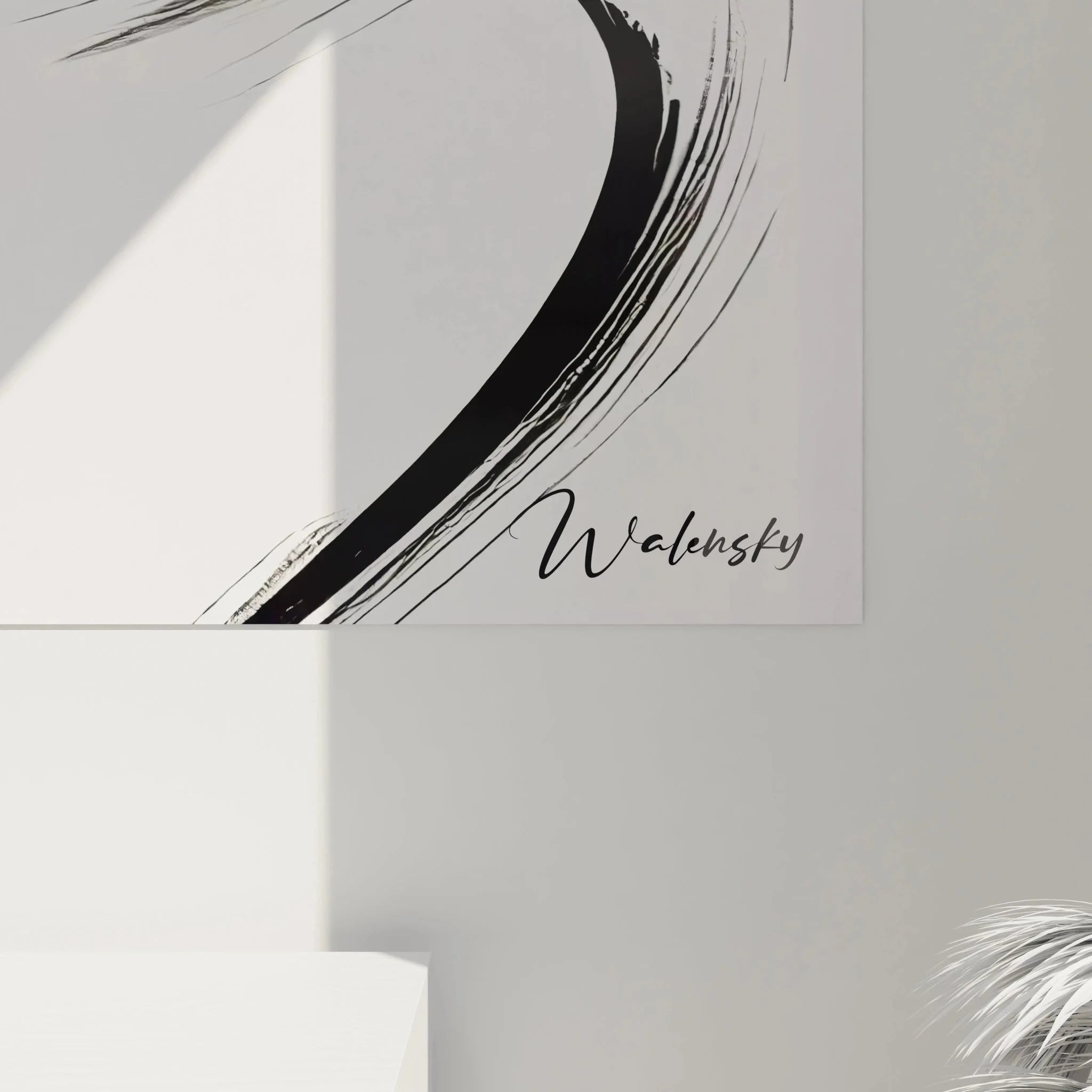 Gesamtansicht Wandbild Dame Portrait, moderne Schwarz-Weiß Kunst für Wohnzimmer