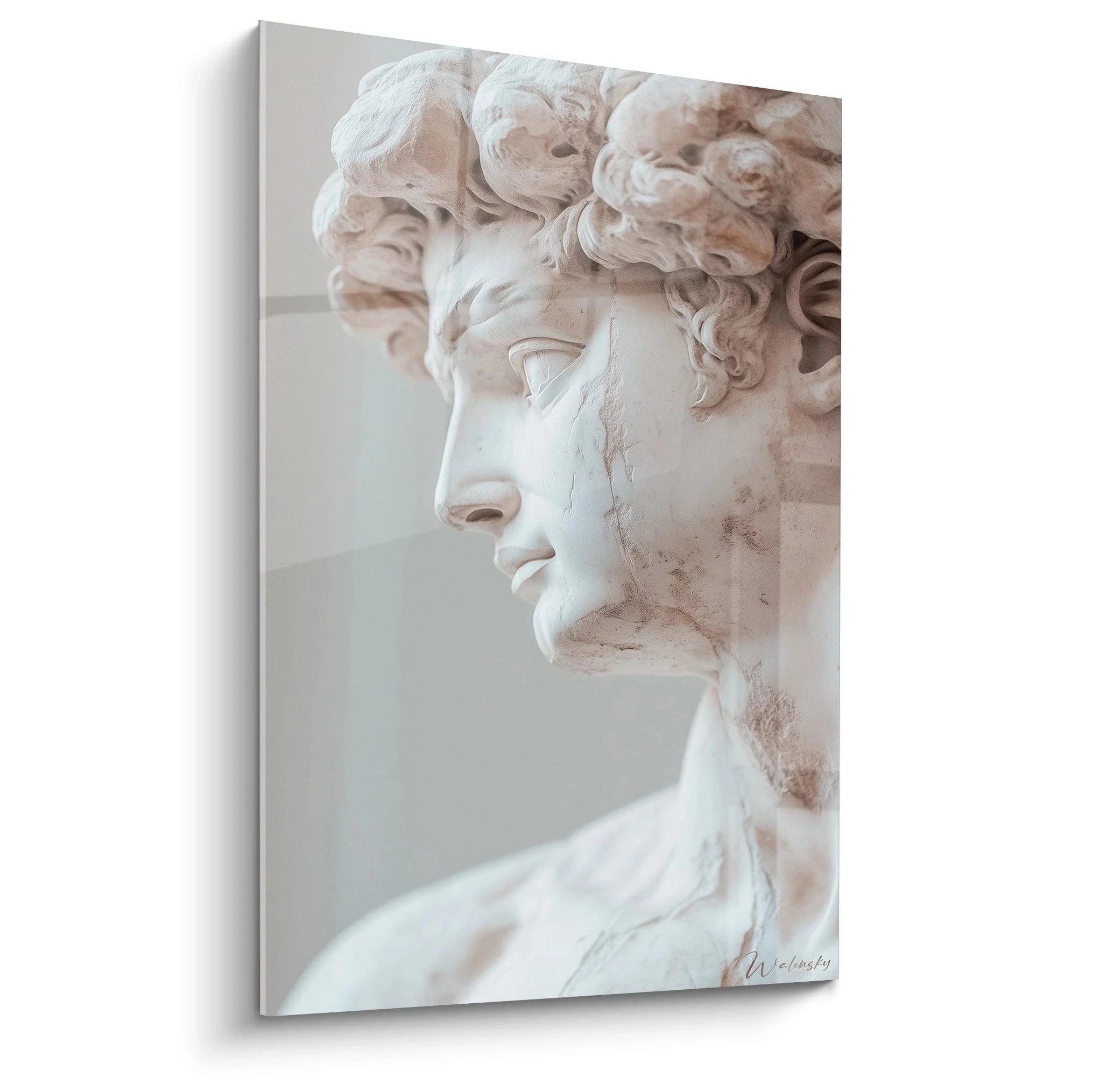 Wandbild David Statue Profil Renaissance Michelangelo Inspiration Marmor Optik Wandkunst