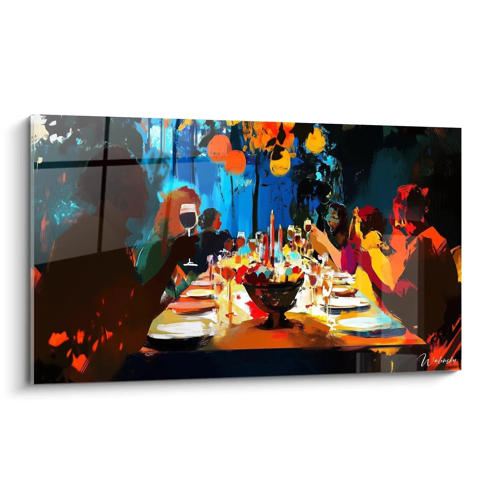 Wandbild Dinner Party impressionistisch Renoir Inspiration XXL Gesellschaftsszene moderne Kunst Wohnzimmer