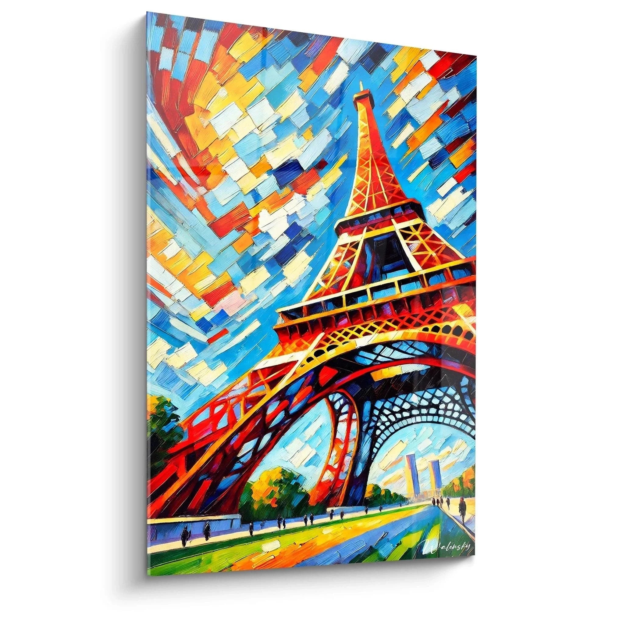 Wandbild Eiffelturm im Fauvismus-Stil mit leuchtenden Farben und abstraktem Himmel für moderne Raumdekoration