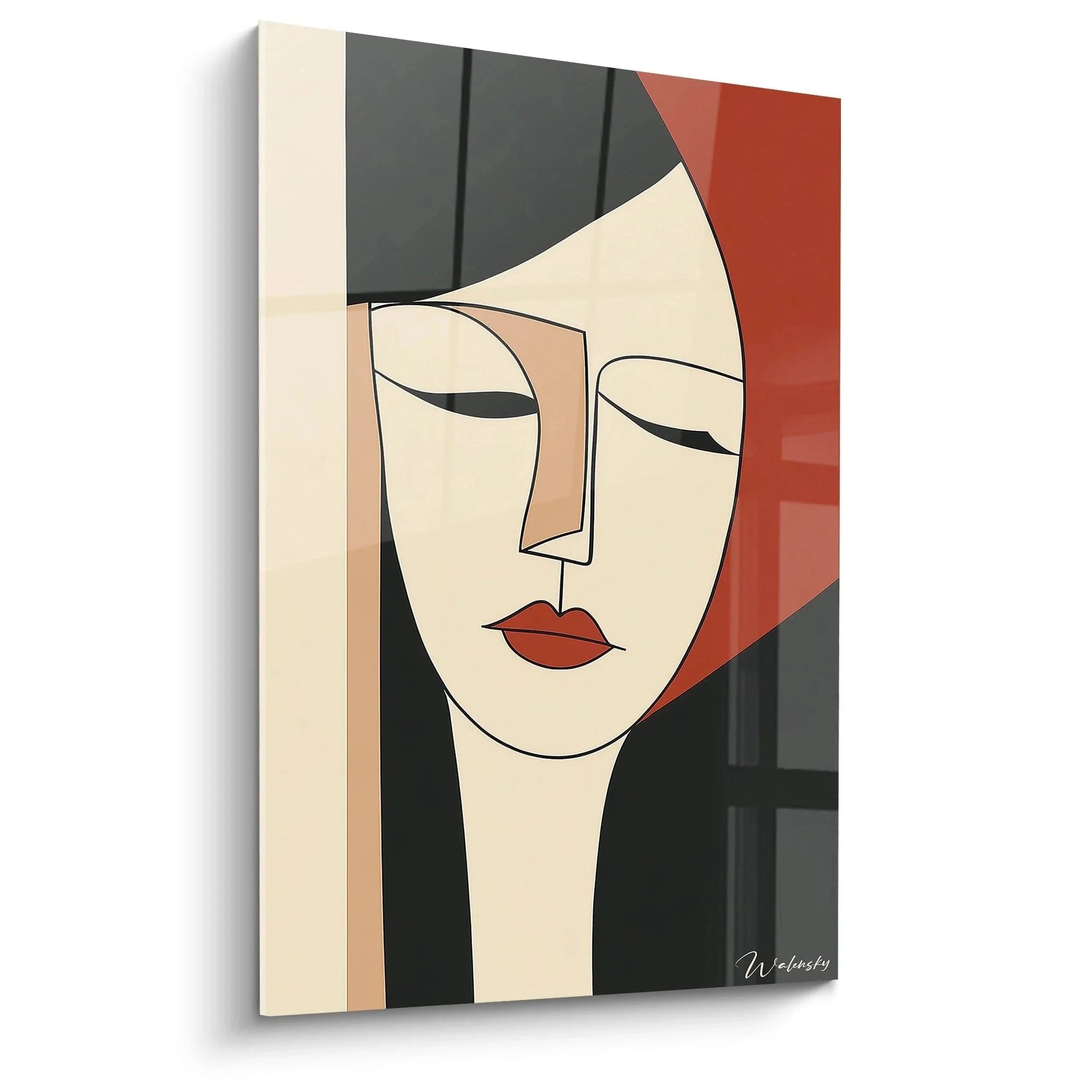 Wandbild elegante Frau Portrait kubistischer Stil Edition Amedeo Modigliani moderne Wanddekoration