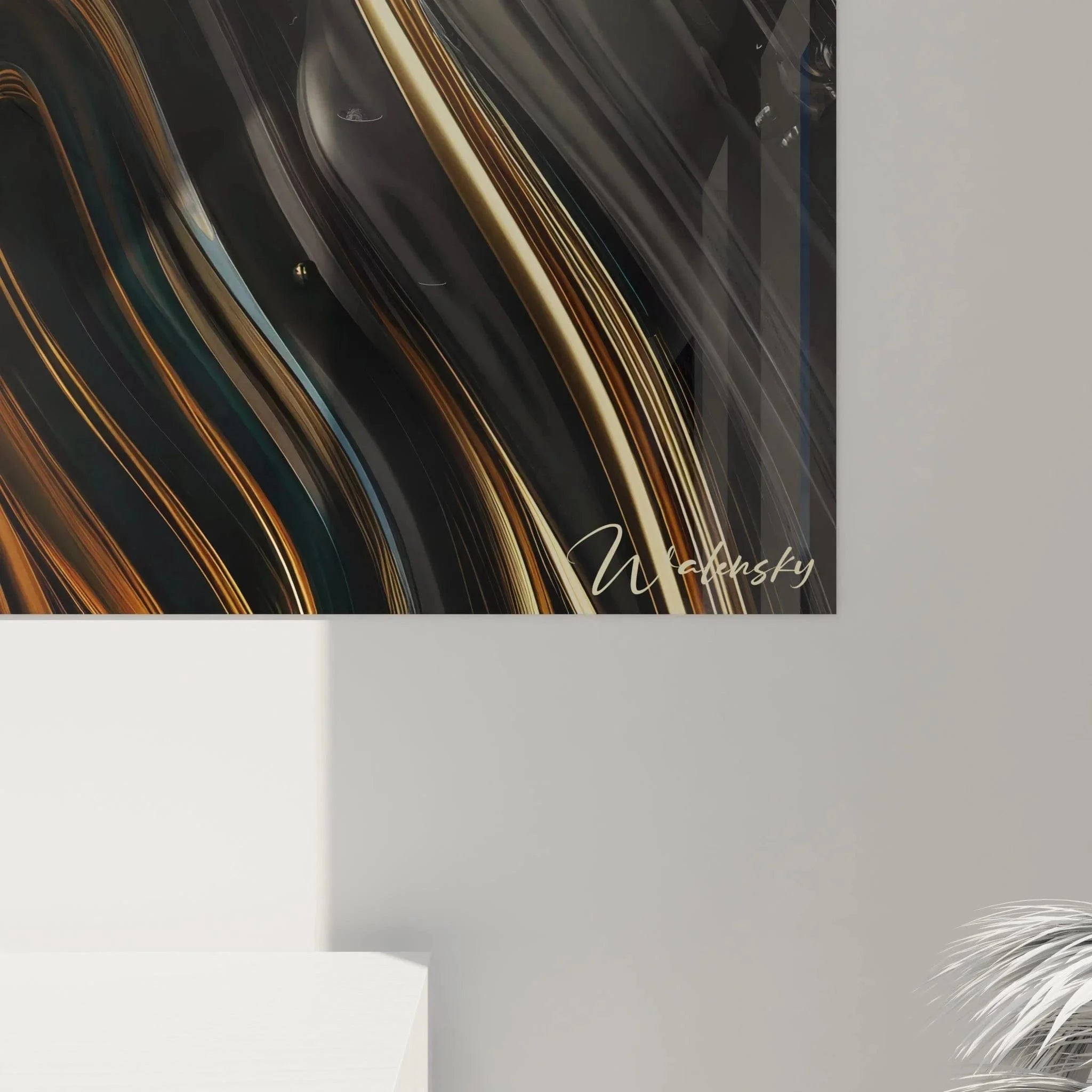 Wandbild abstrakte Kunst Gesamtansicht - Moderne expressionistische Dekoration für Wohnzimmer