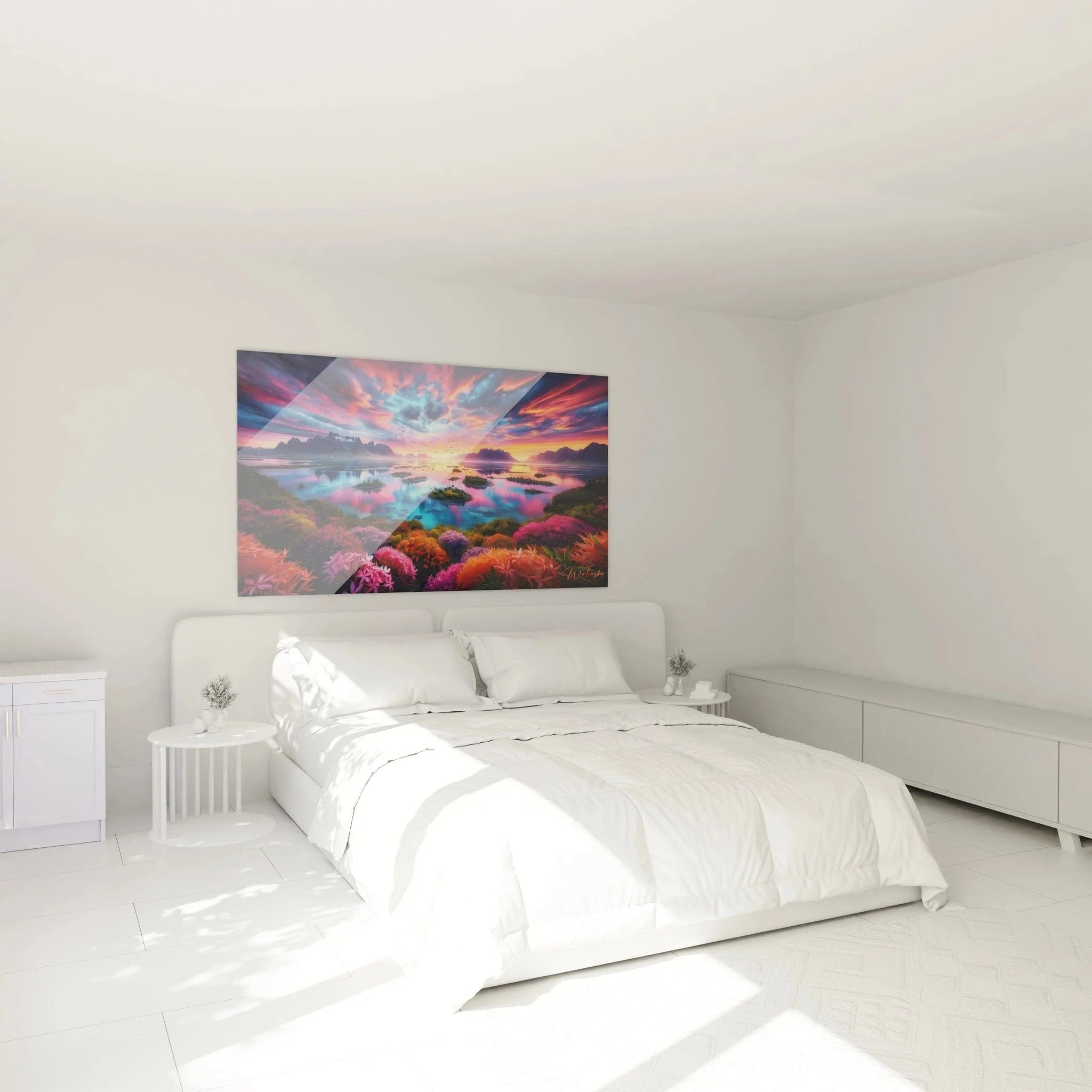Wandbild Fantasielandschaft Himmel als Wanddekoration im Schlafzimmer mit mystischer Atmosphäre