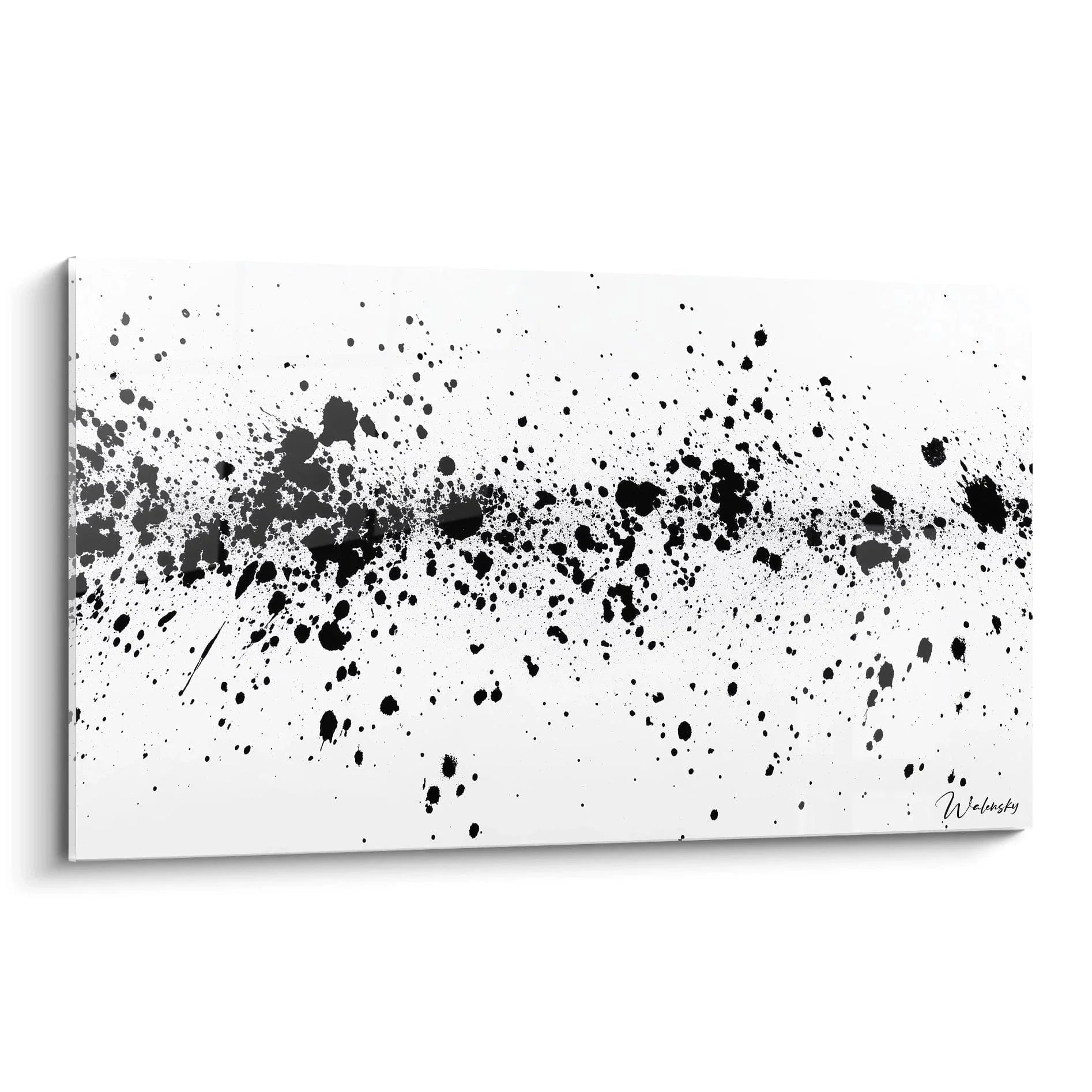 Wandbild Farbspritzer schwarz-weiß abstrakte Kunst Dalmatiner-Stil moderne Wanddekoration Leinwand XXL