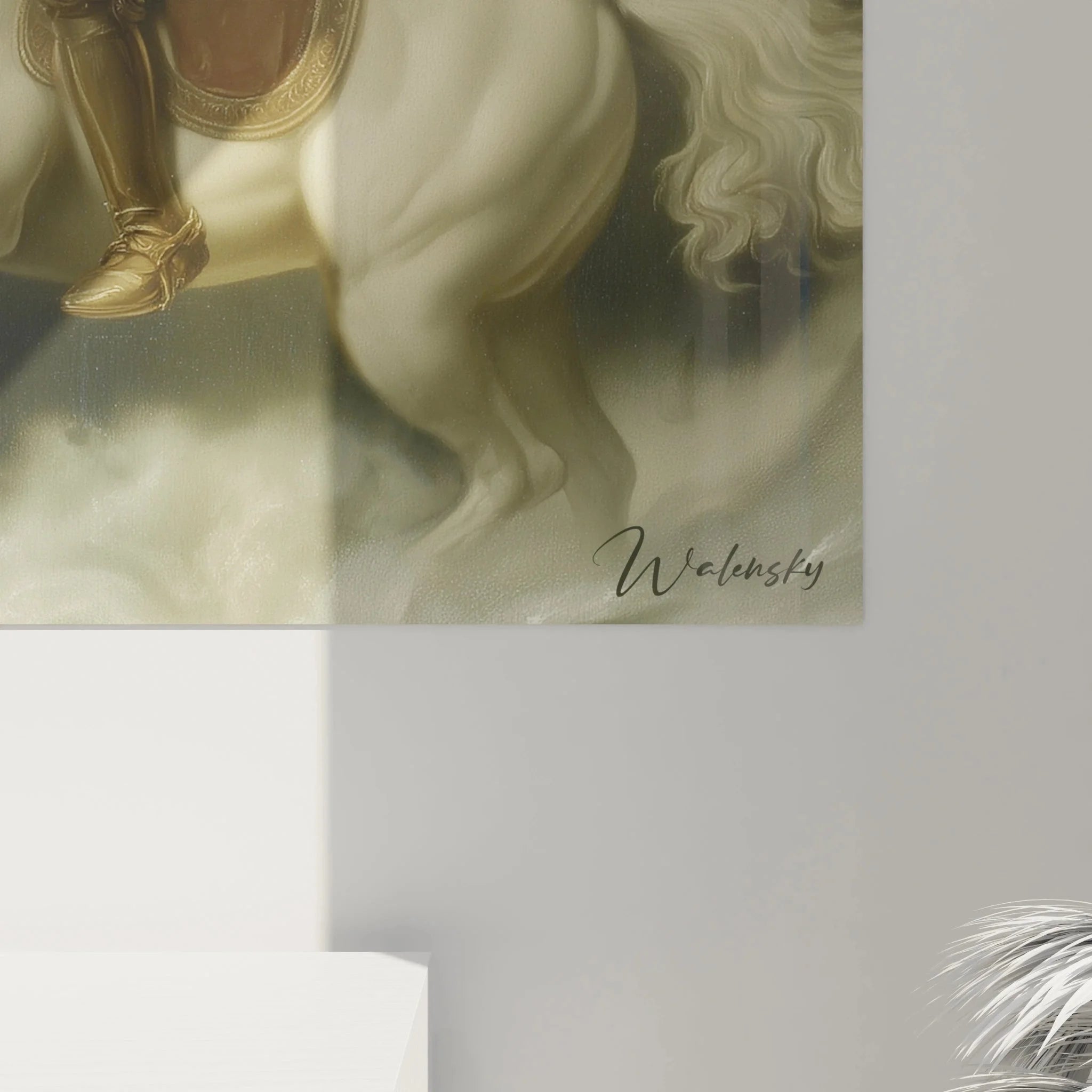 Gesamtansicht Wandbild triumphierender Feldherr auf Pferd - Neoklassische Wandkunst Panorama