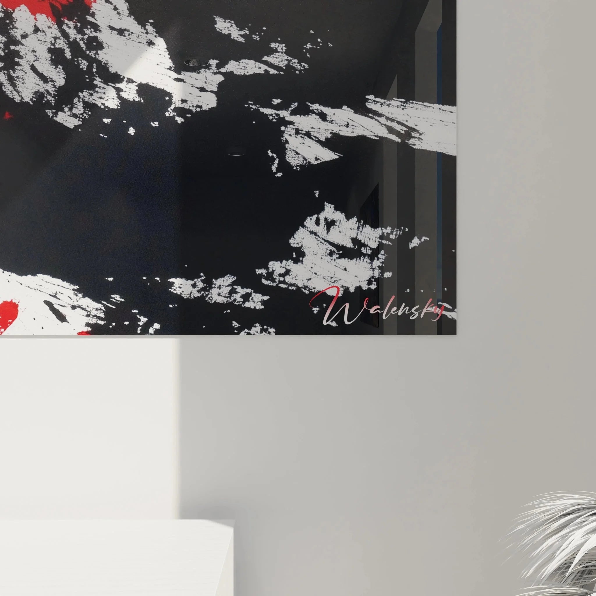 Gesamtansicht Wandbild Frau Expressionismus Munch Stil moderne Raumgestaltung