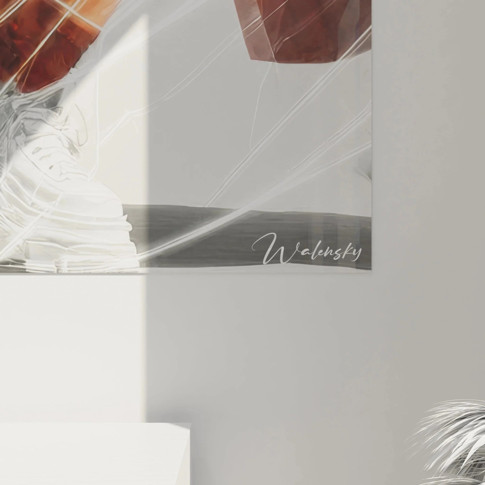 Gesamtansicht Wandbild Frau Orange Urban Style - Moderne Wandkunst Modeillustration XXL Format