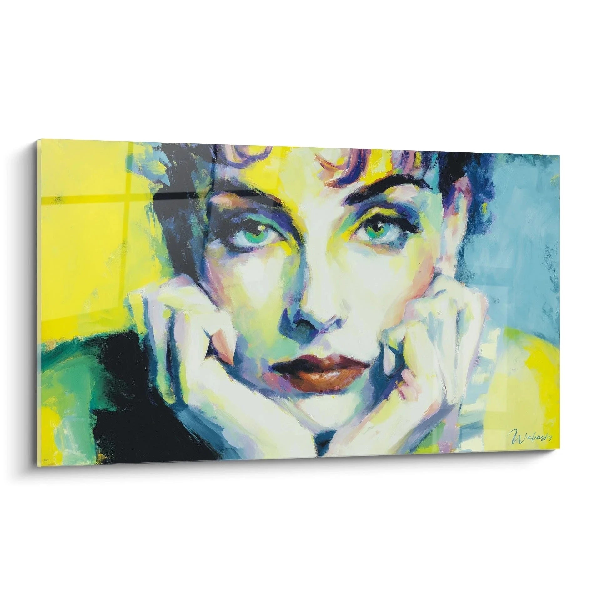 Wandbild Frau Portrait expressiv in leuchtenden Farben - Impressionismus Kunst für Wanddekoration