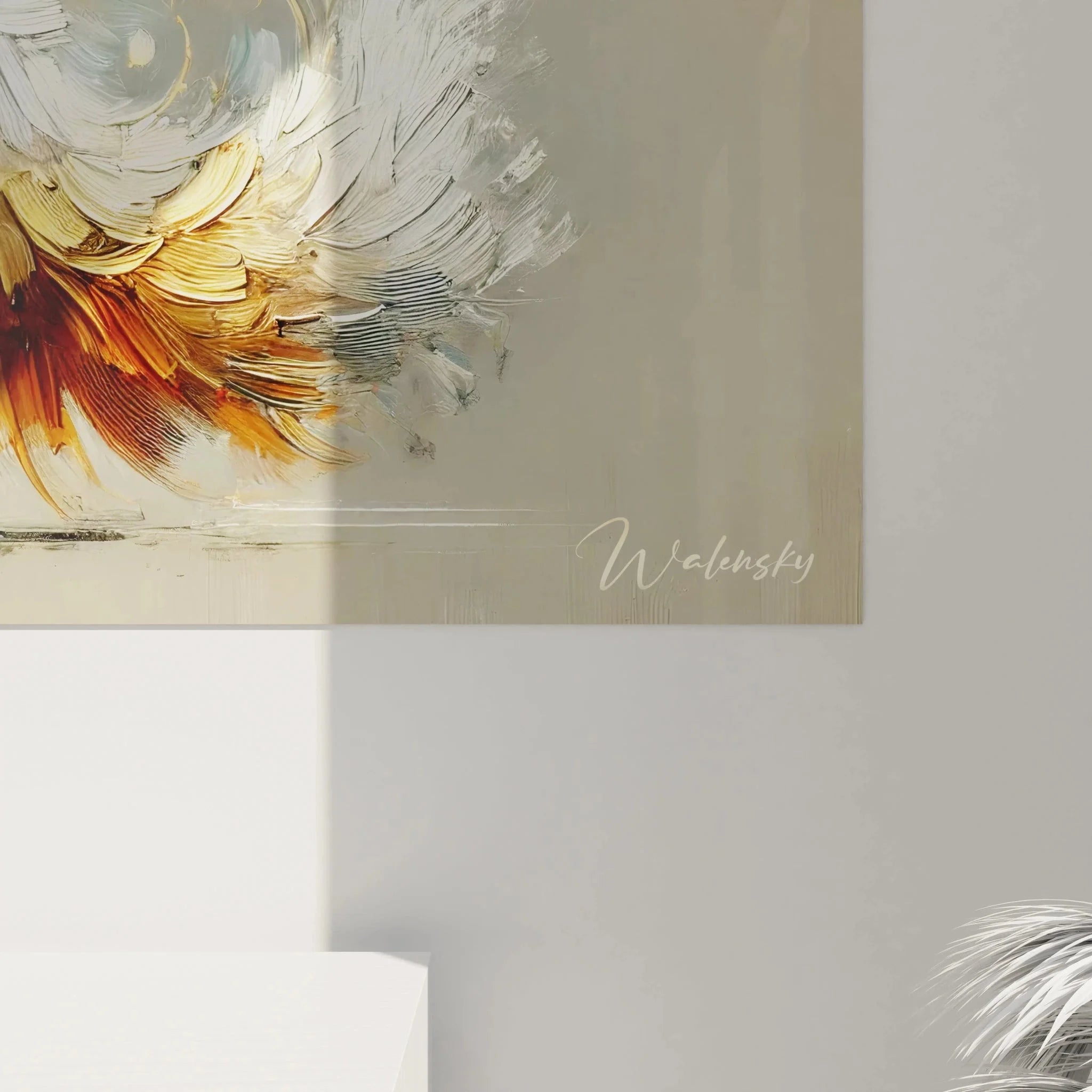 Gesamtansicht Wandbild Fuchs expressiv - komplette Darstellung des abstrakten Rotfuchsmotivs