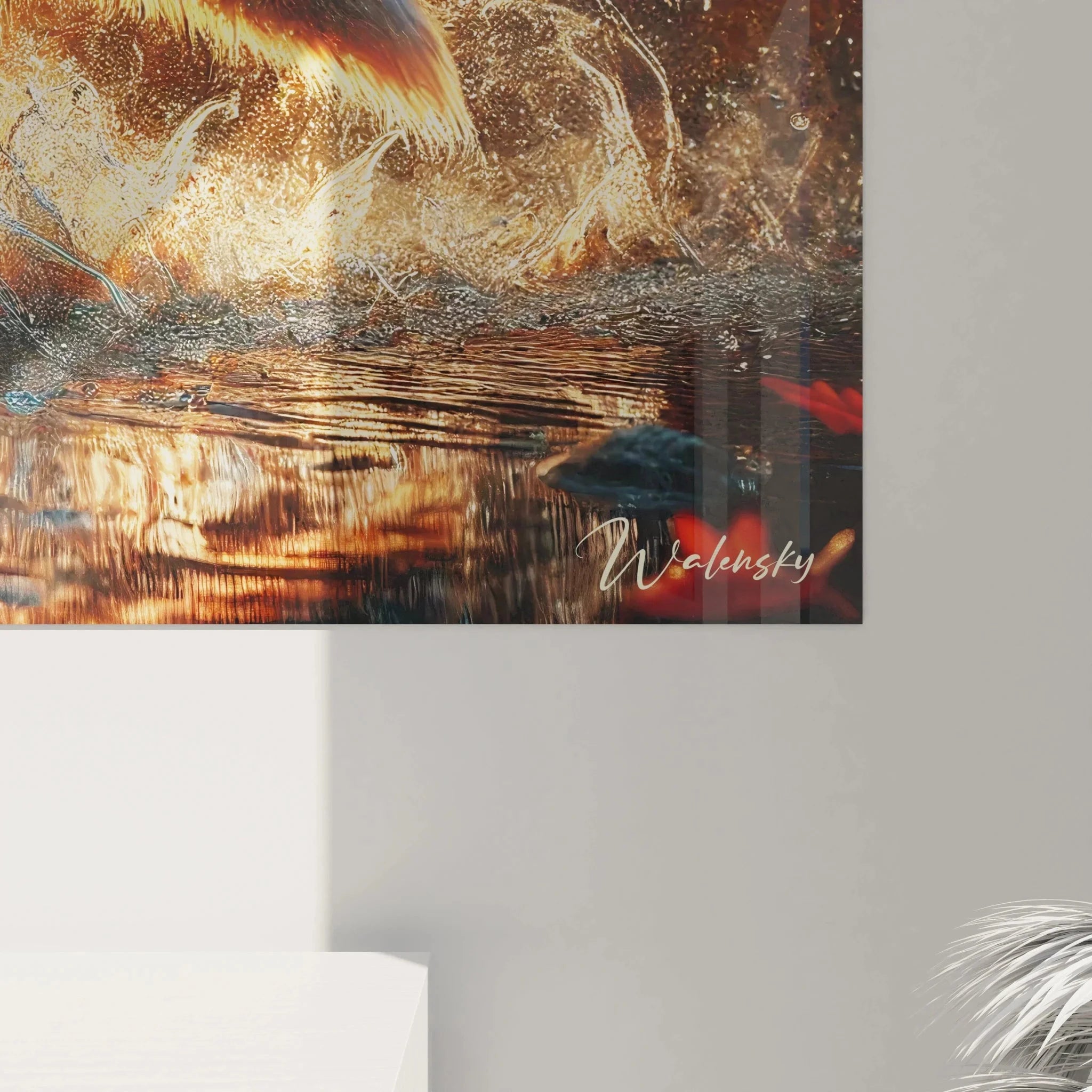 Wandbild Fuchs Gesamtansicht - Fuchs Dekoration Wohnzimmer mit Herbstwald Atmosphäre