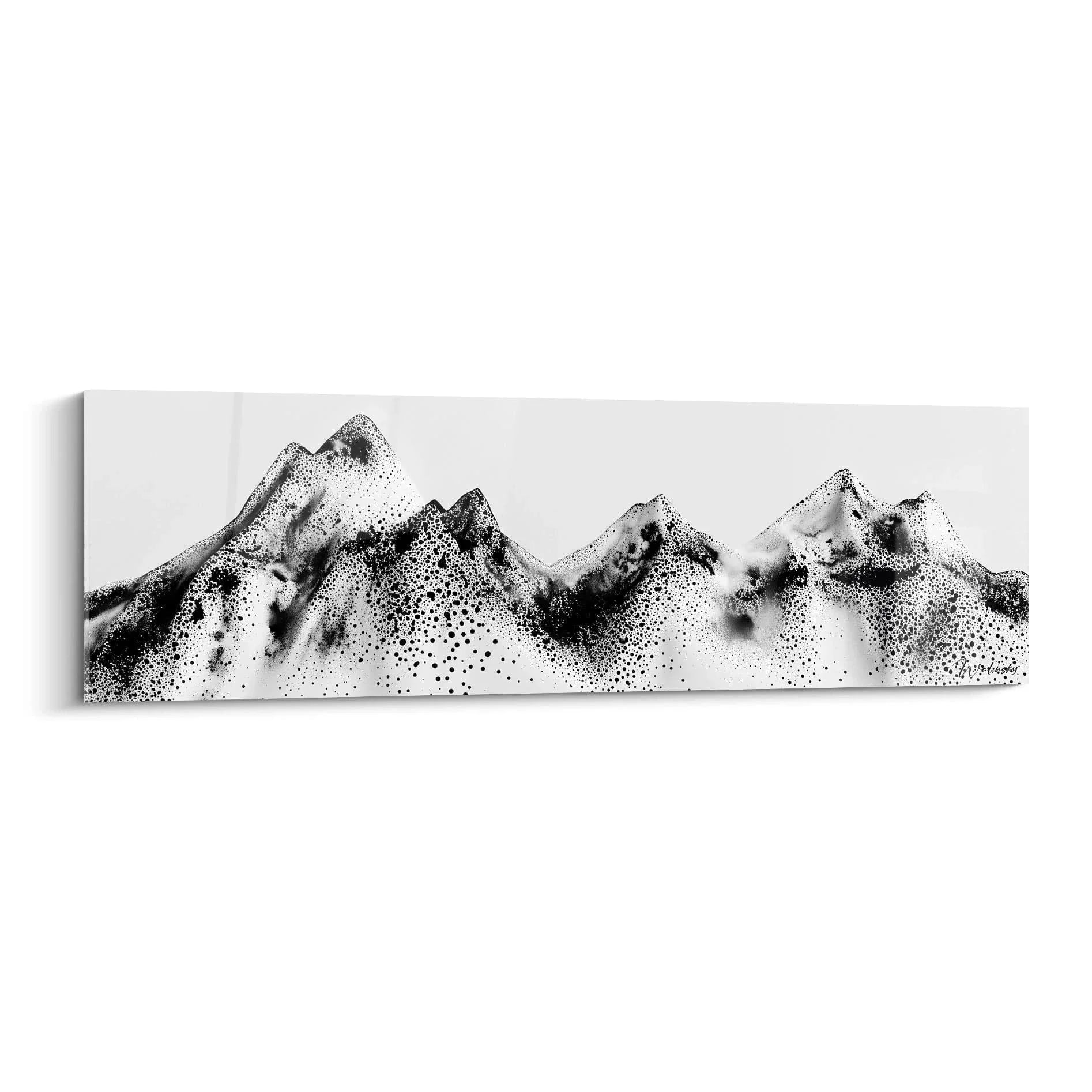 Wandbild Gebirge Dalmatiner Stil schwarz-weiß gepunktet Berglandschaft XXL Wanddekoration modern