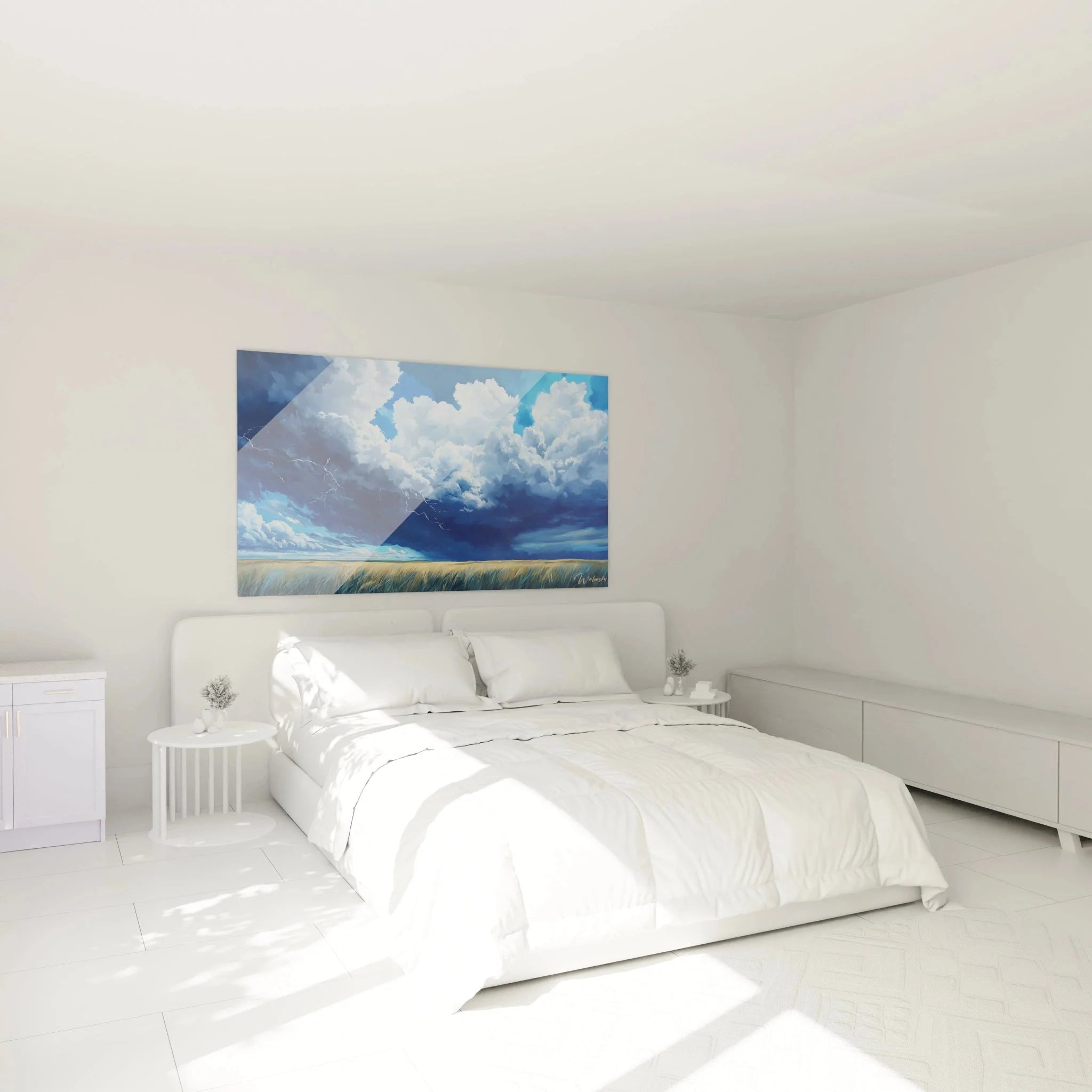 Wandbild Gewitterwolken dramatischer Himmel als Schlafzimmer Dekoration