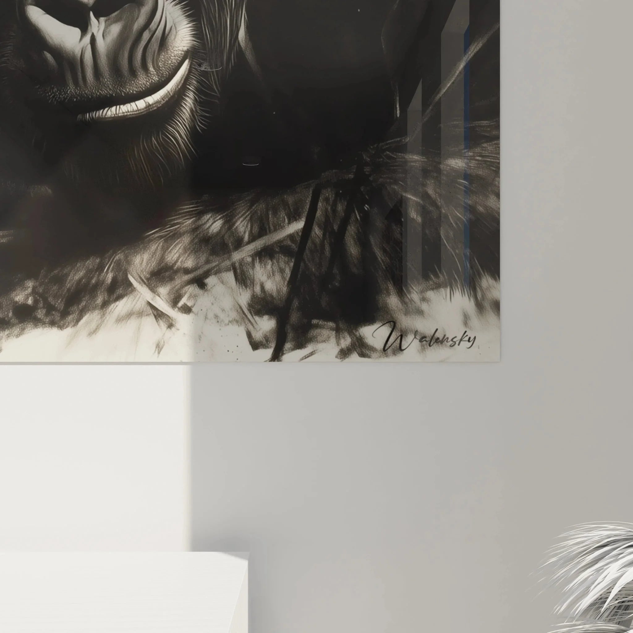 Wandbild Gorilla Gesamtansicht - hochwertiger Kunstdruck auf Leinwand für moderne Einrichtung